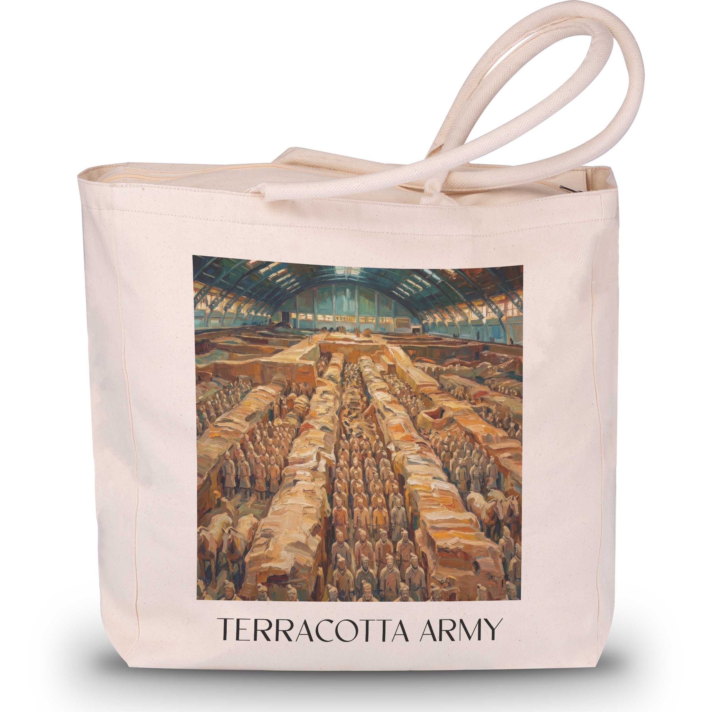 terrakotta Armee - China Tote Bag - Einkaufstasche im Ölgemälde Stil