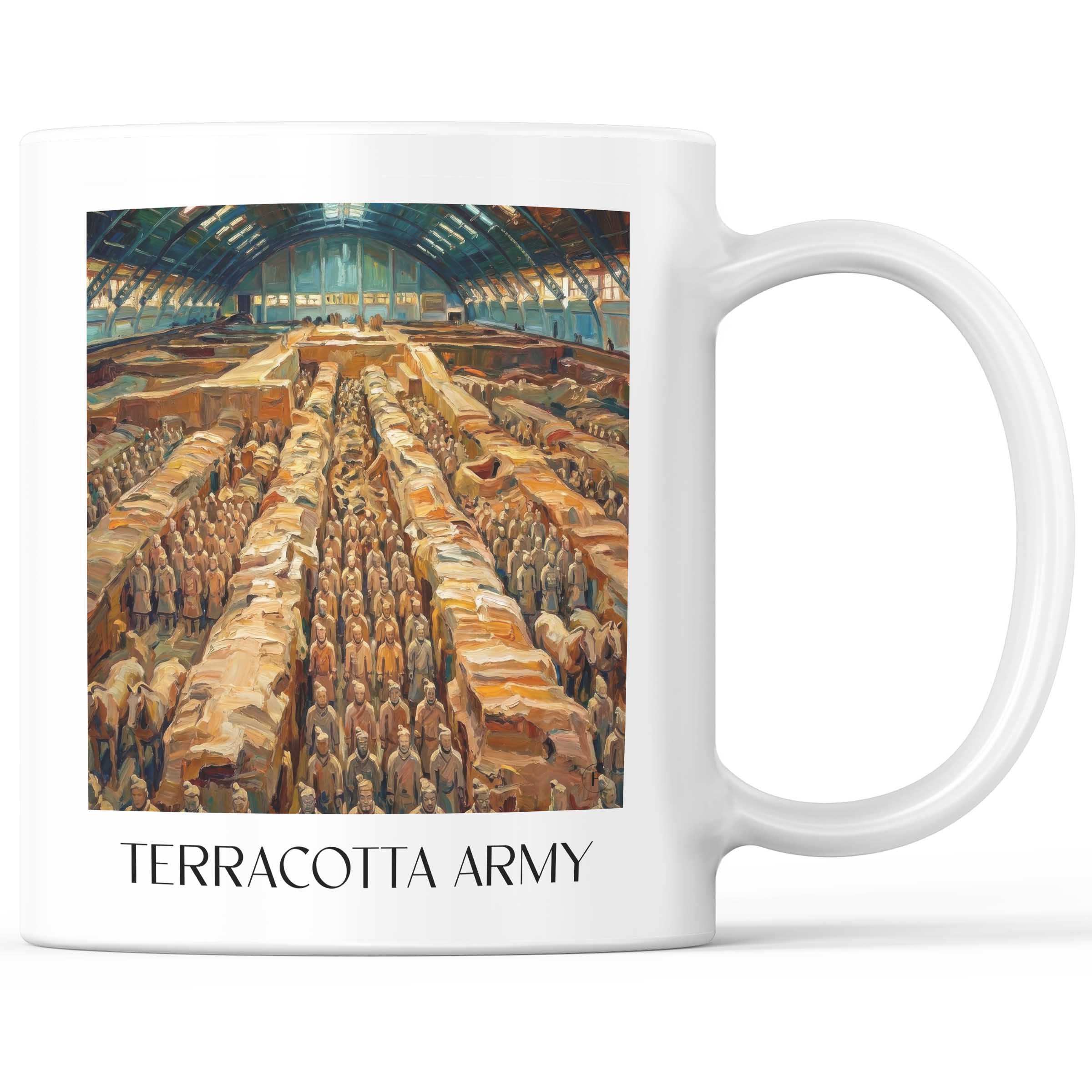 terrakotta Armee - China Becher - Kaffeetasse im Ölgemälde Stil