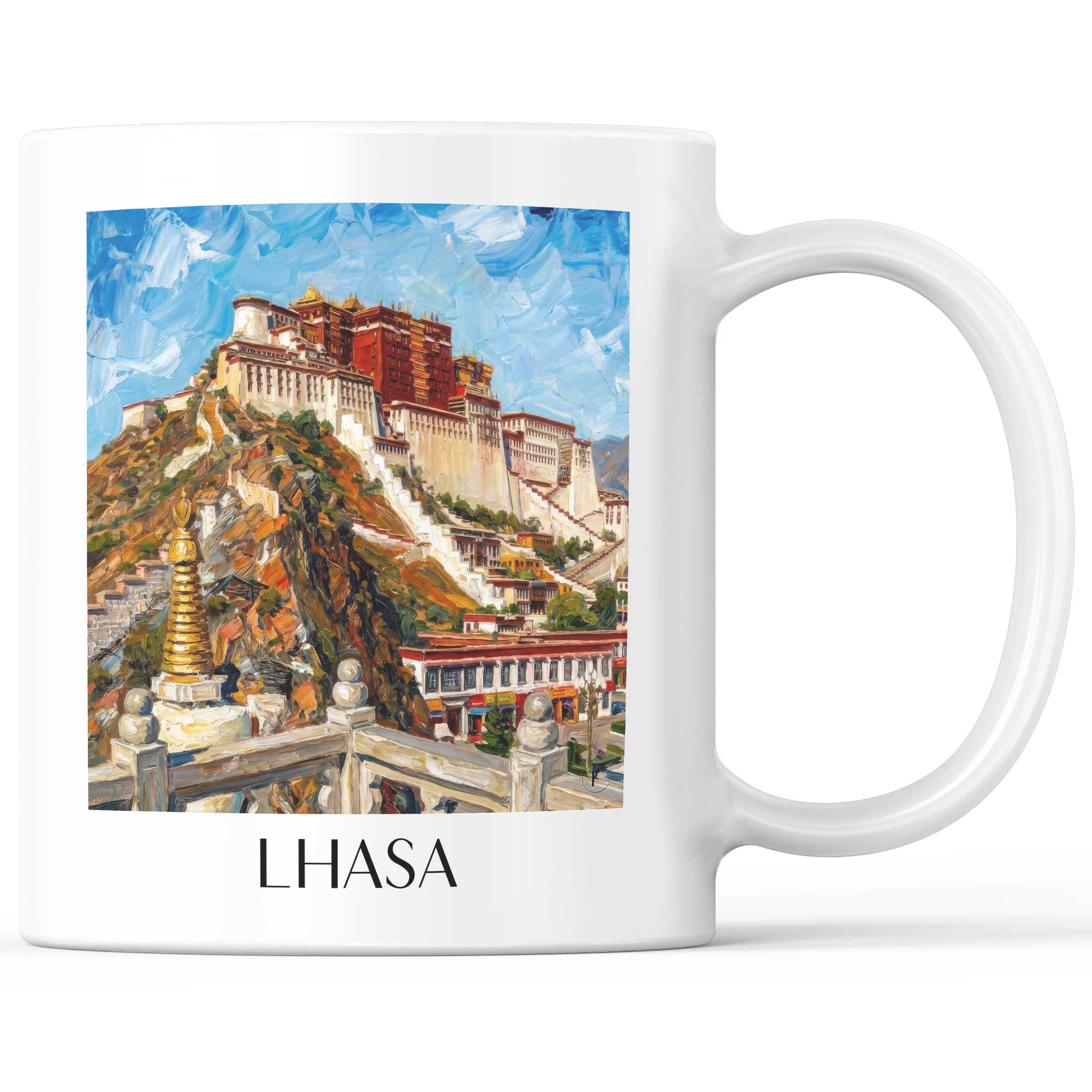 Lhasa - China Becher - Kaffeetasse im Ölgemälde Stil