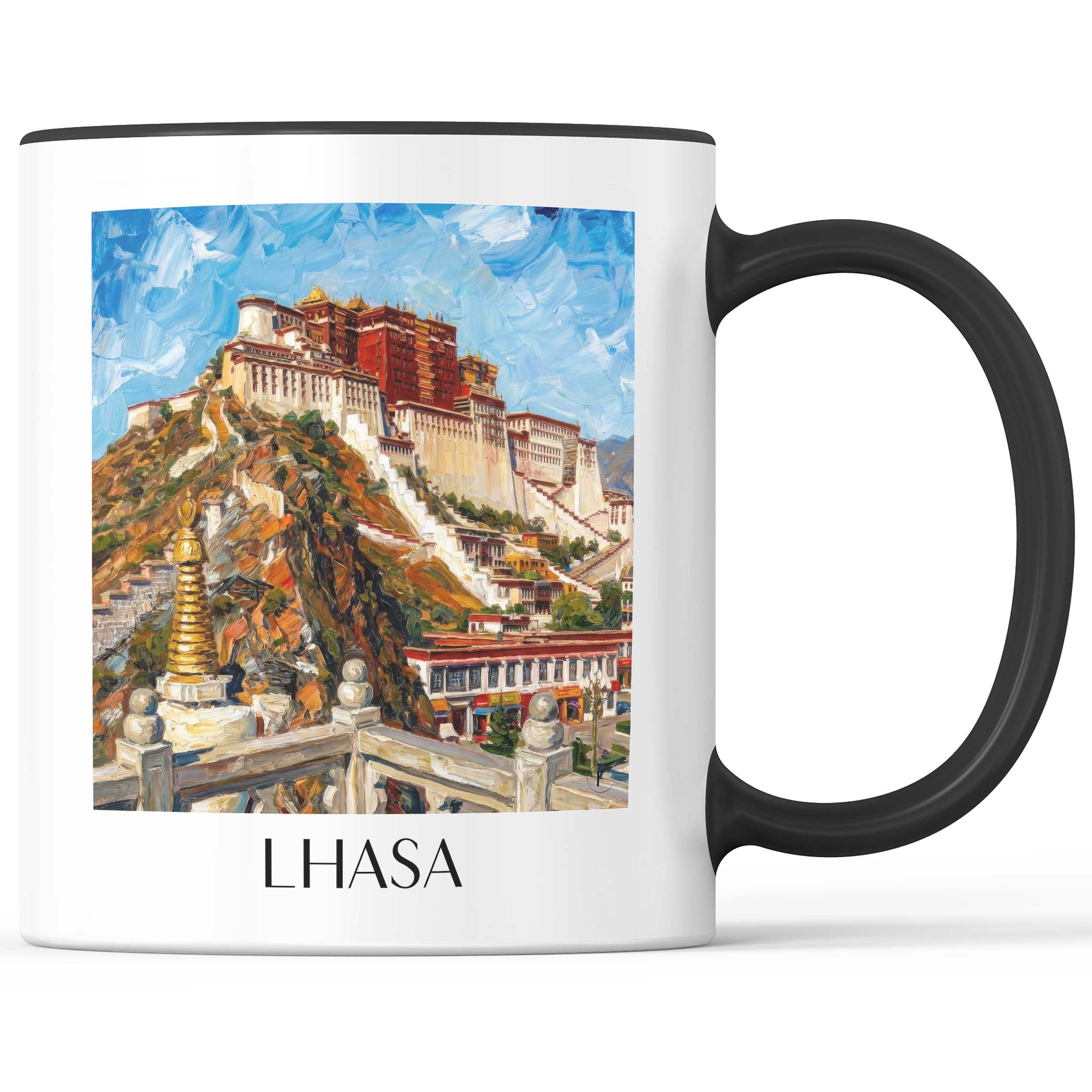 Lhasa - China Becher - Kaffeetasse im Ölgemälde Stil