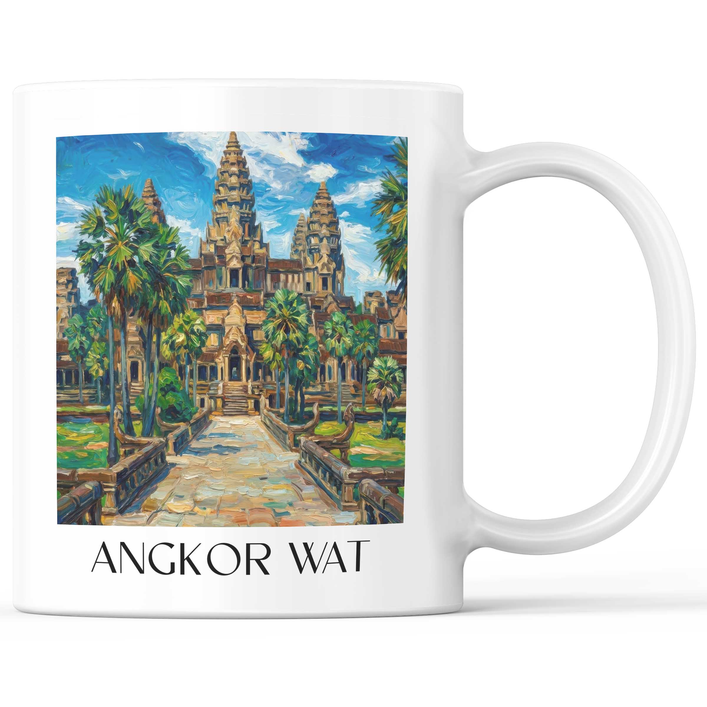 Angkor Wat - Kambodscha Becher - Kaffeetasse im Ölgemälde Stil