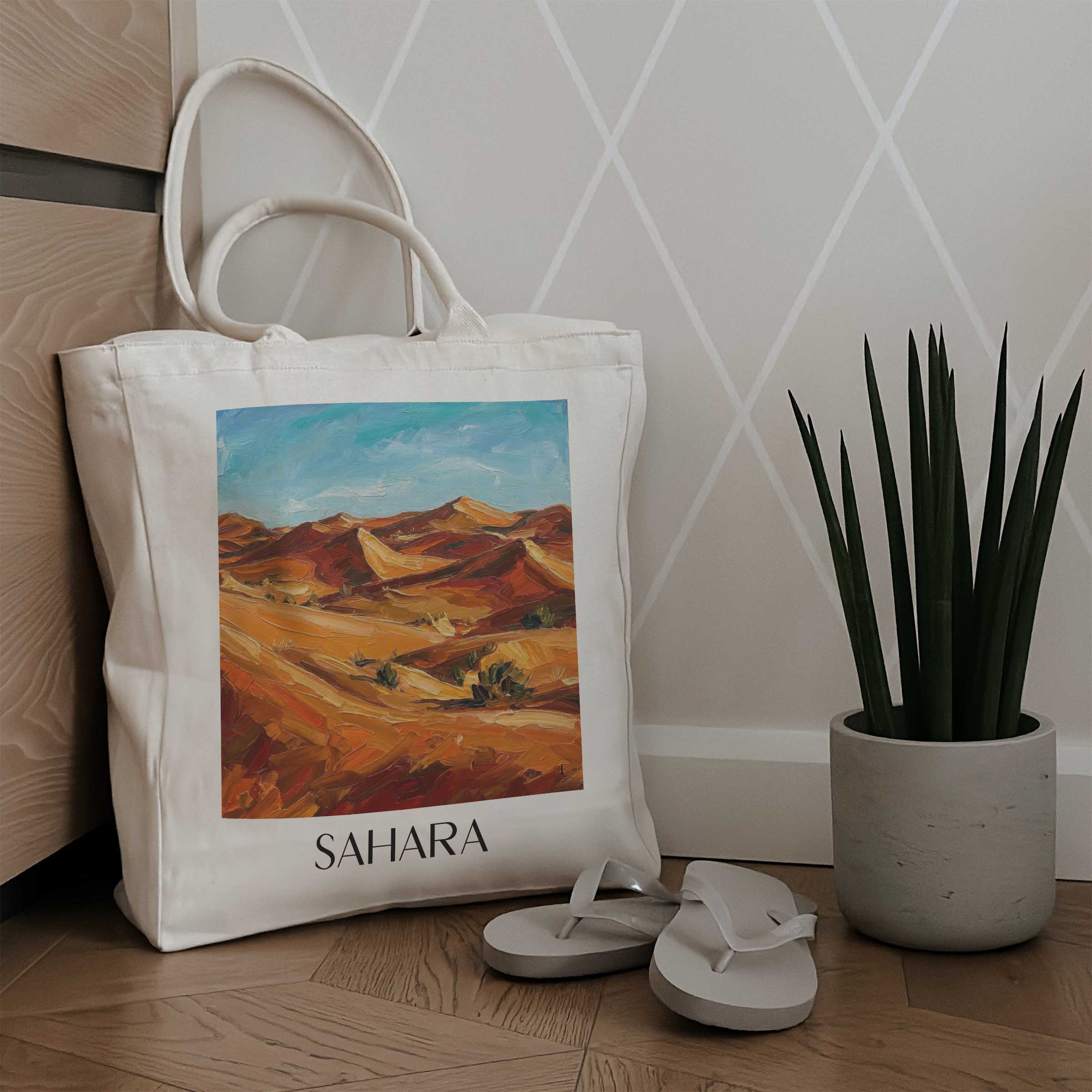 sahara-nordafrika-einkaufstasche-oil-painting-oelgemaelde