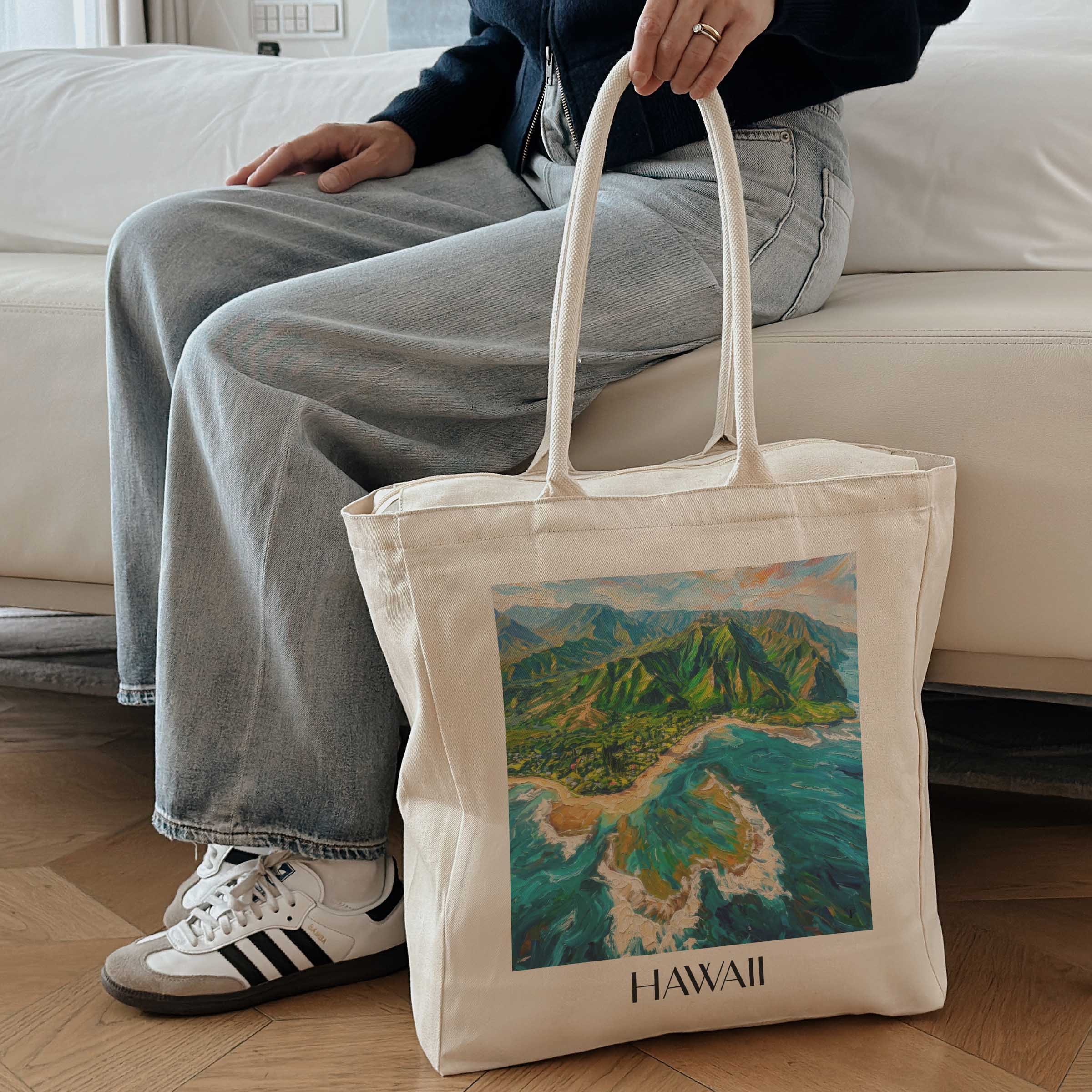 hawaii-vereinigte-staaten-einkaufstasche-oil-painting-oelgemaelde