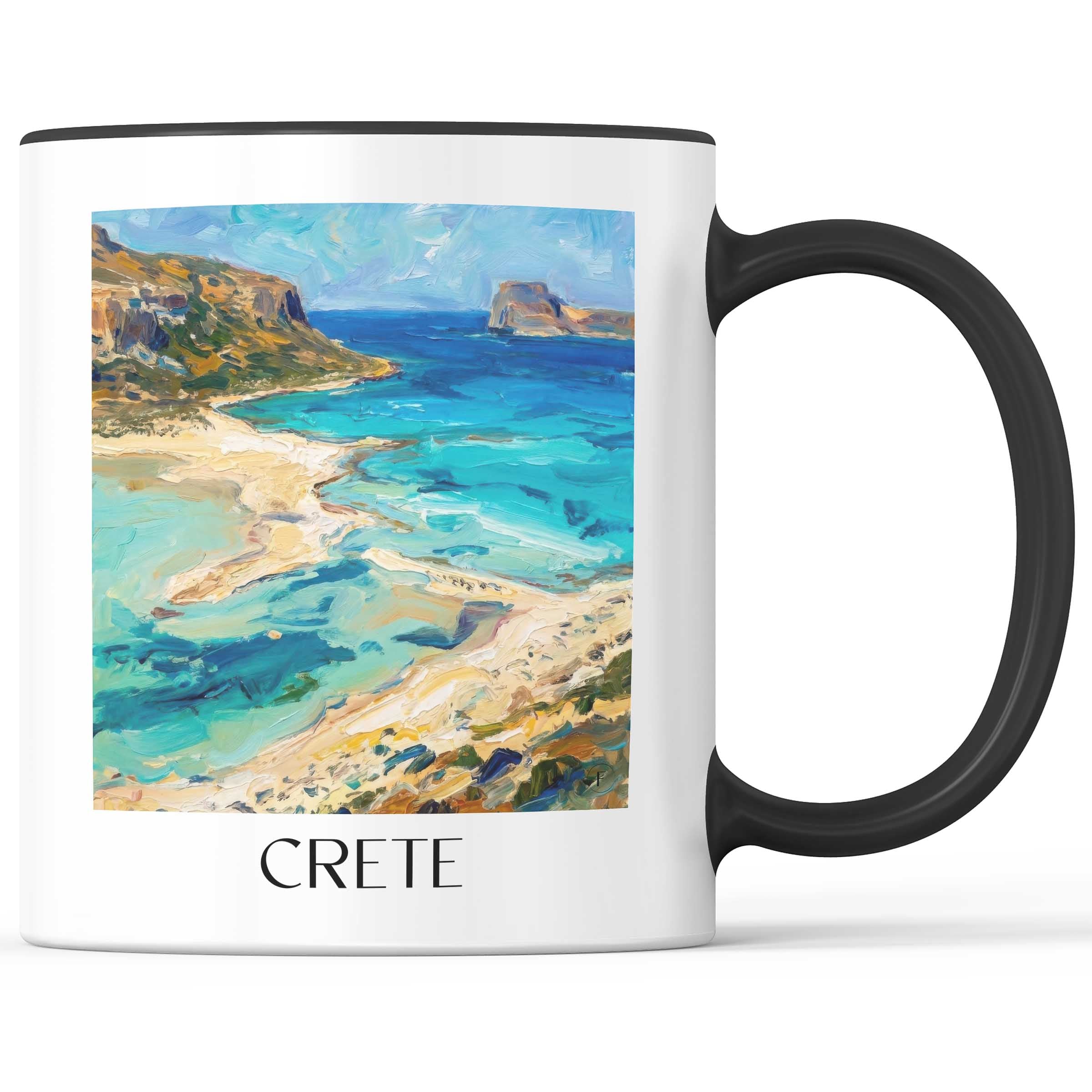 Kreta - Griechenland Becher - Kaffeetasse im Ölgemälde Stil