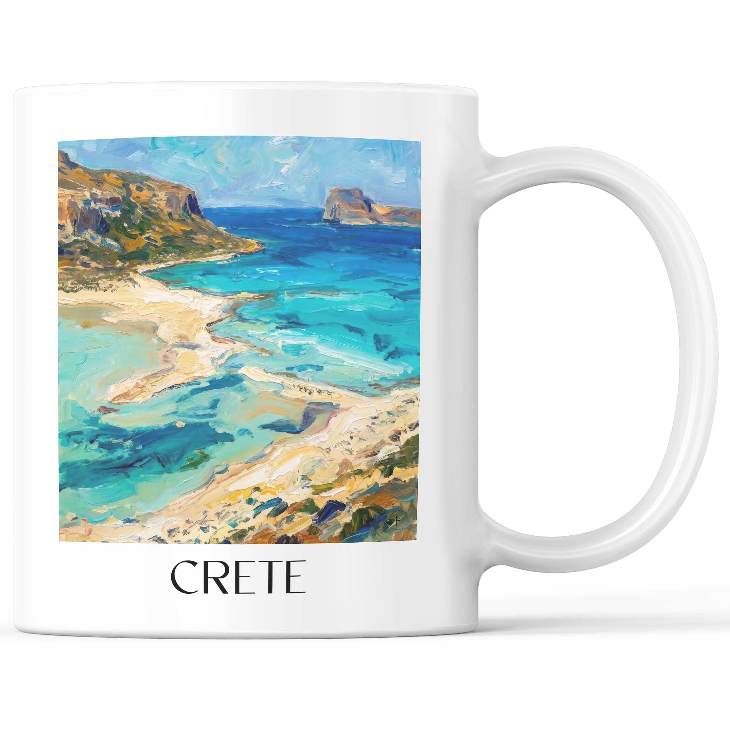Kreta - Griechenland Becher - Kaffeetasse im Ölgemälde Stil