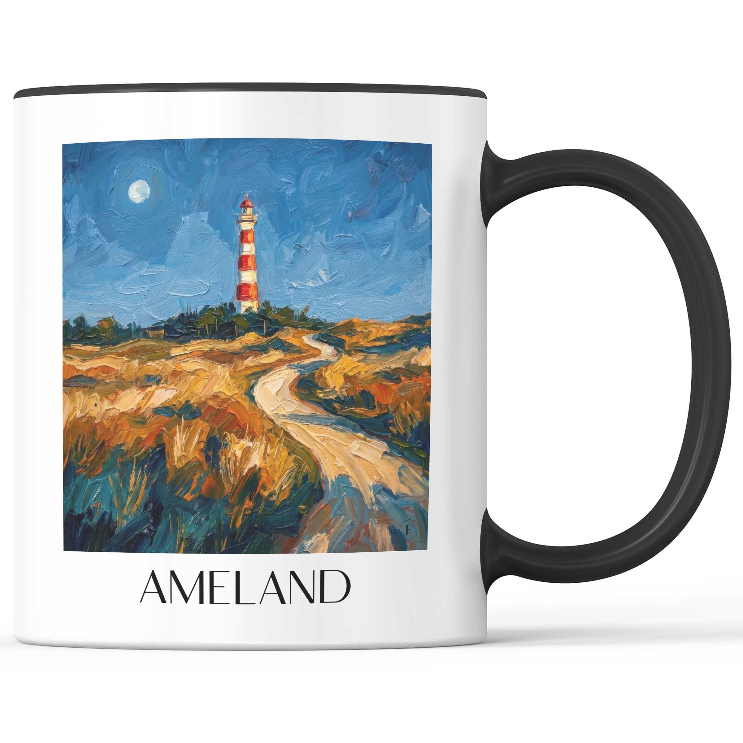 Ameland - Niederlande Becher - Kaffeetasse im Ölgemälde Stil