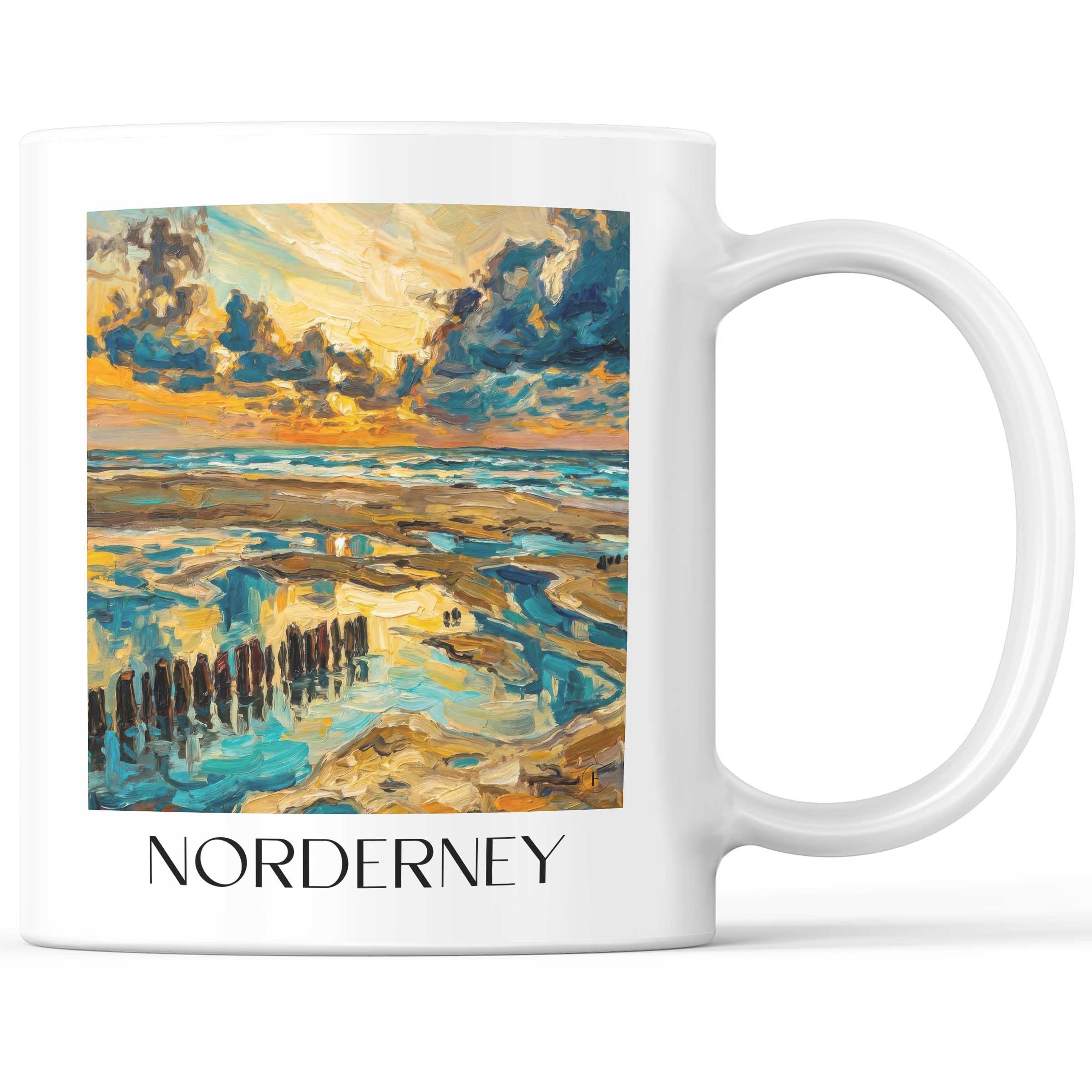 Norderney - Deutschland Becher - Kaffeetasse im Ölgemälde Stil