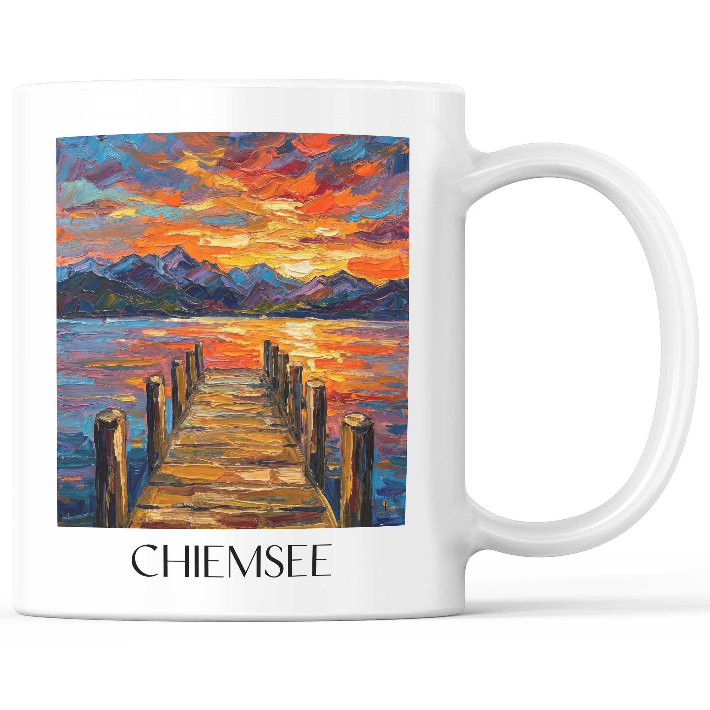 Chiemsee - Deutschland Becher - Kaffeetasse im Ölgemälde Stil