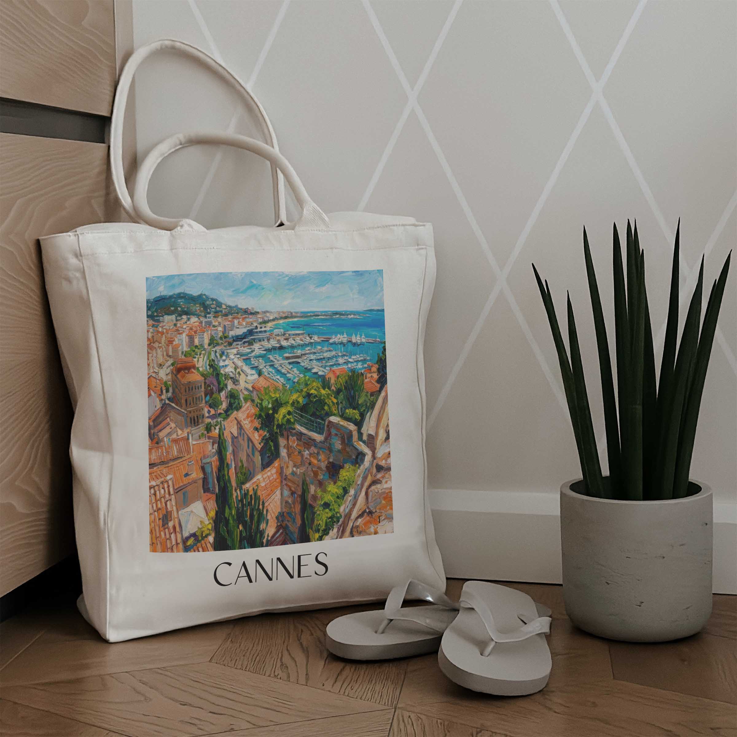 cannes-frankreich-einkaufstasche-oil-painting-oelgemaelde