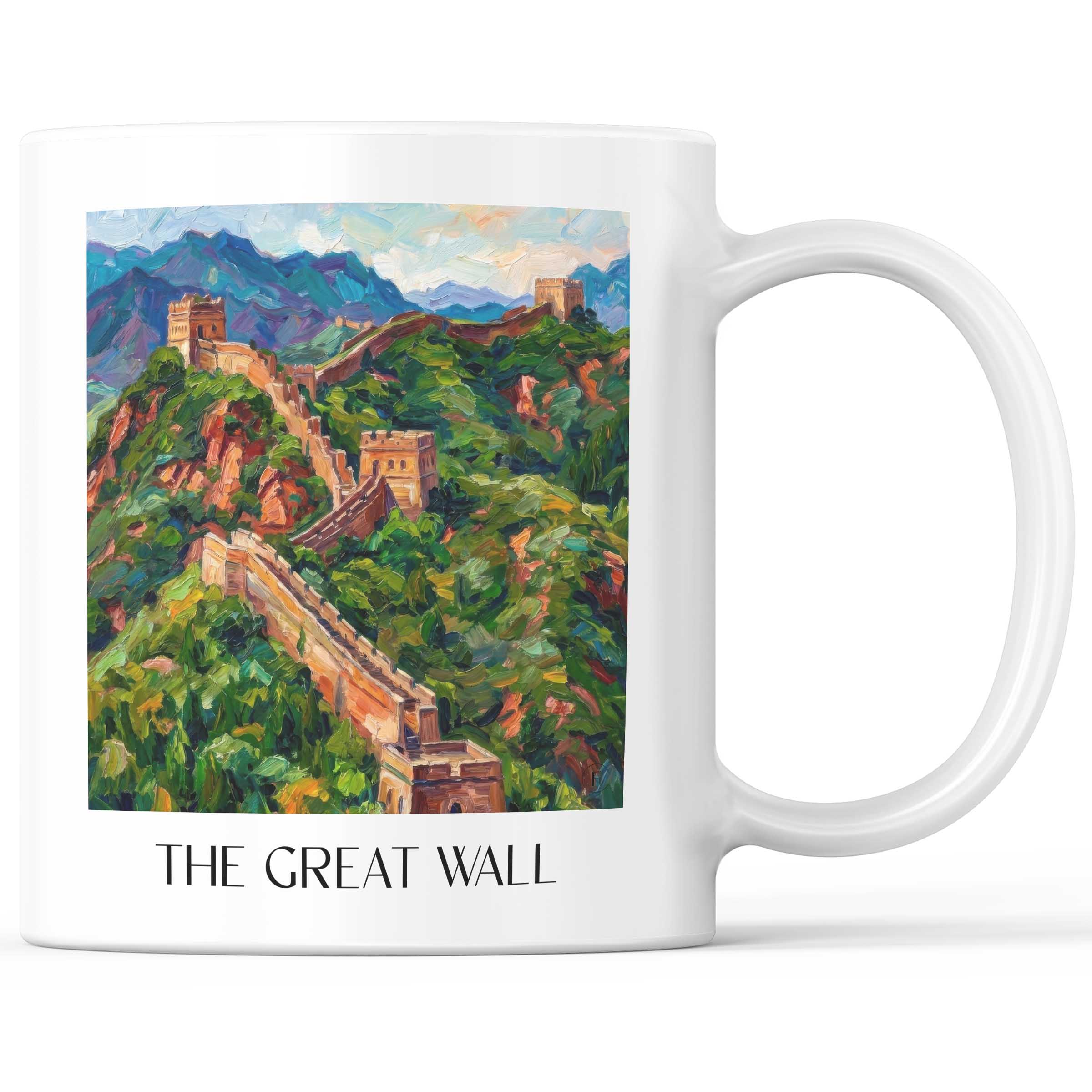 die große Mauer - China Becher - Kaffeetasse im Ölgemälde Stil