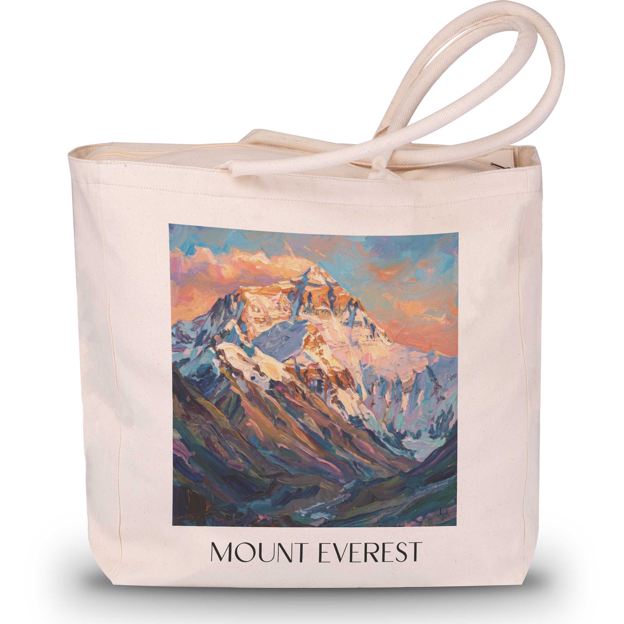 Mount Everest - Himalaya Tote Bag - Einkaufstasche im Ölgemälde Stil