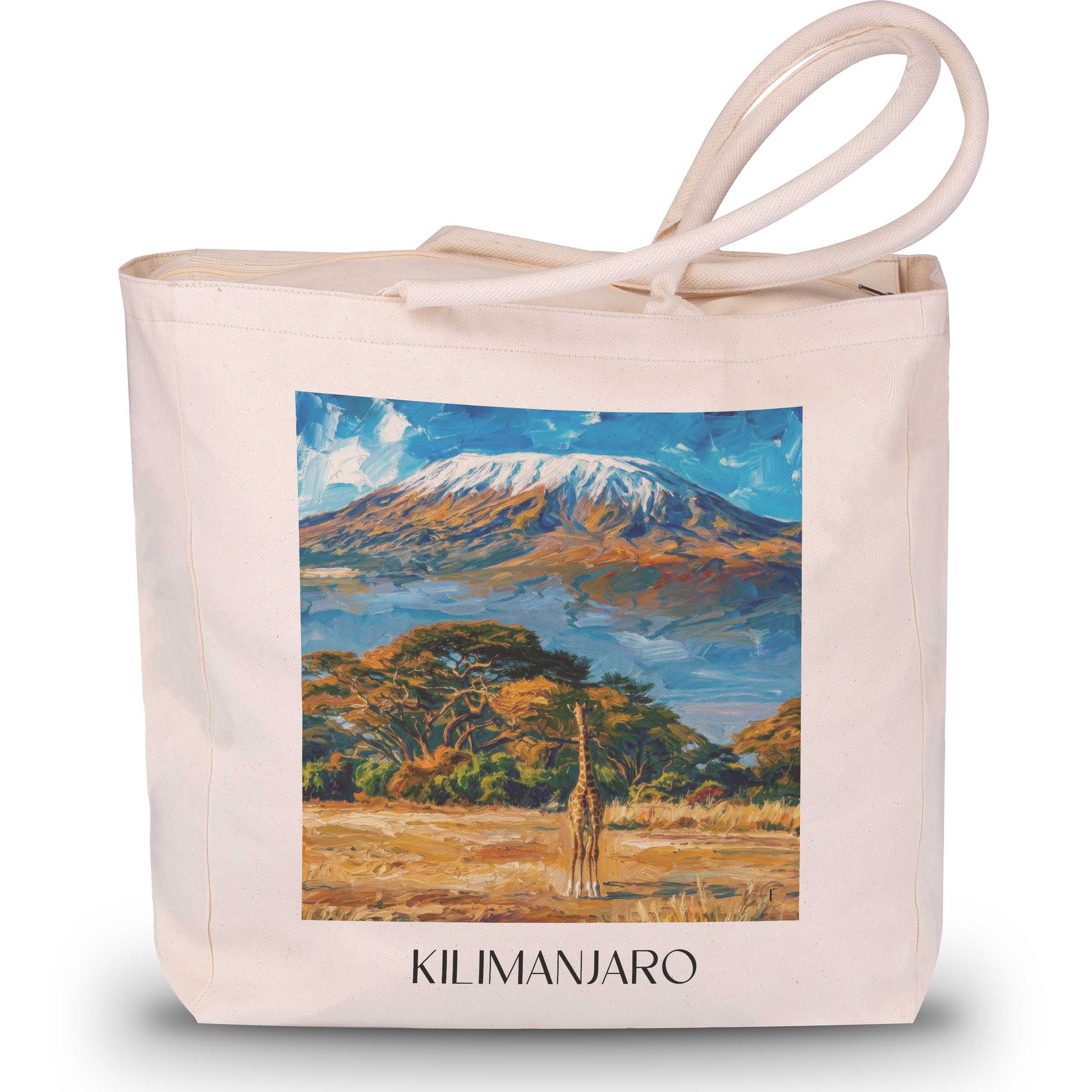 Kilimandscharo - Tansania Tote Bag - Einkaufstasche im Ölgemälde Stil