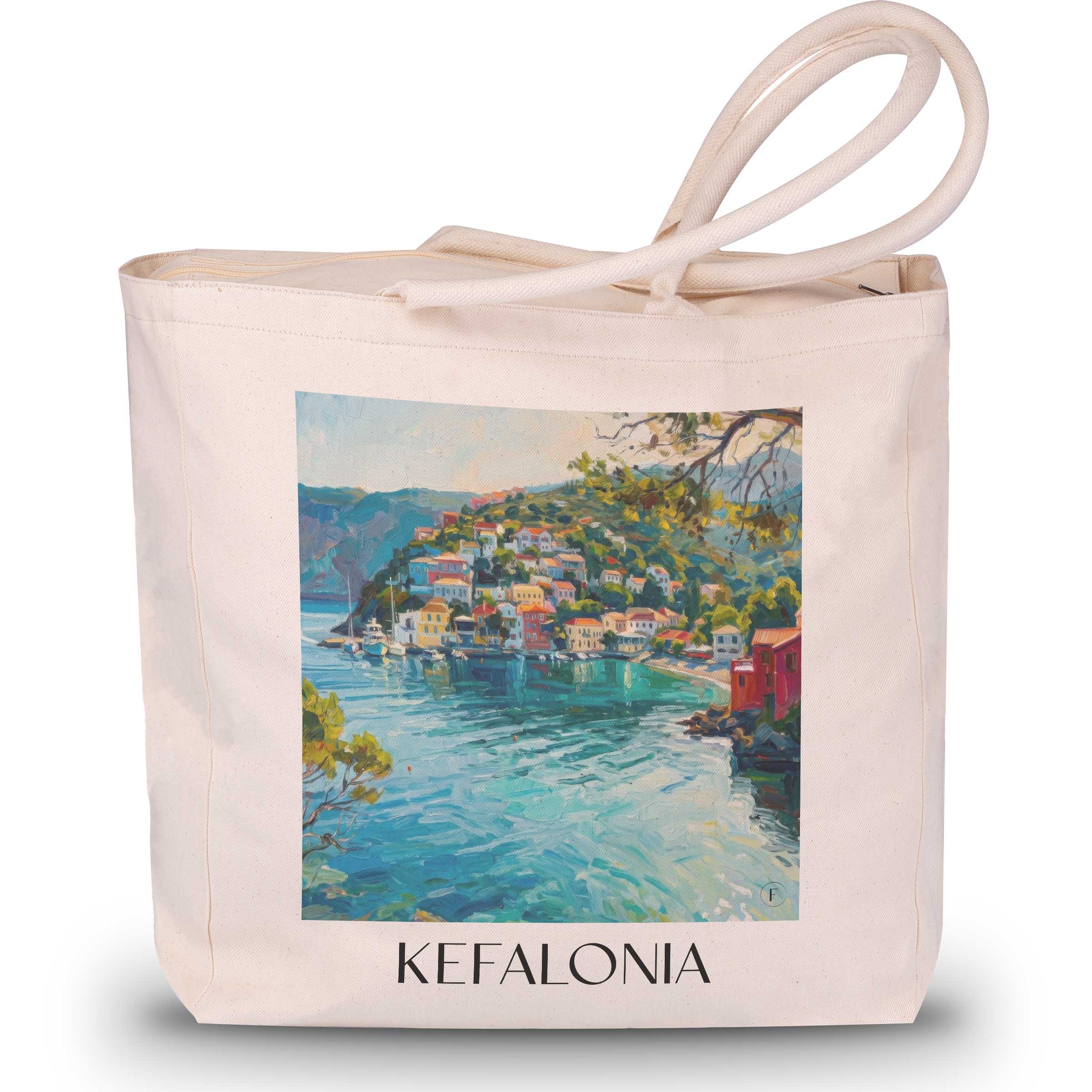 Kefalonia - Griechenland Tote Bag - Einkaufstasche im Ölgemälde Stil