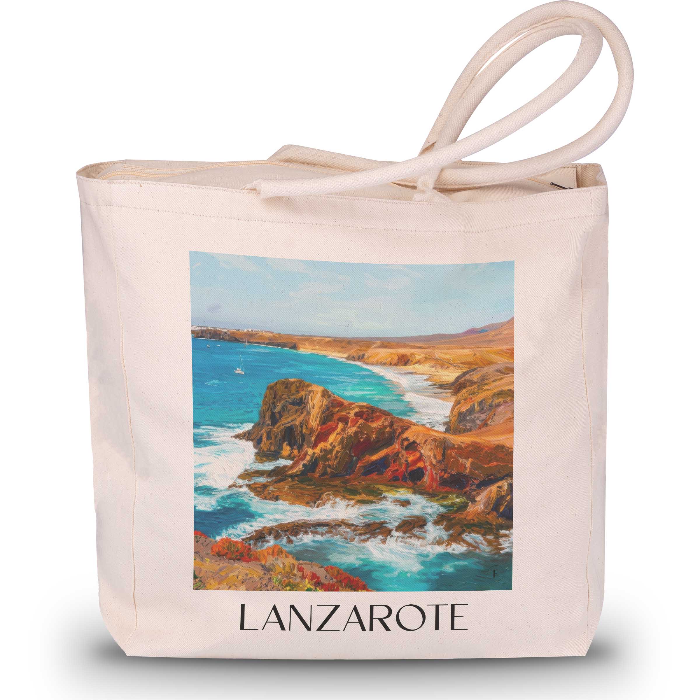 Lanzarote - Spanien Tote Bag - Einkaufstasche im Ölgemälde Stil