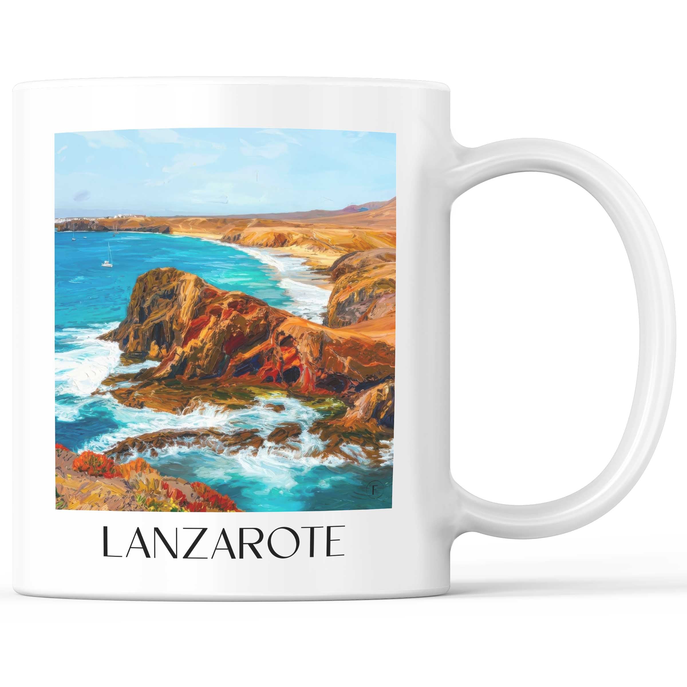 Lanzarote - Spanien Becher - Kaffeetasse im Ölgemälde Stil