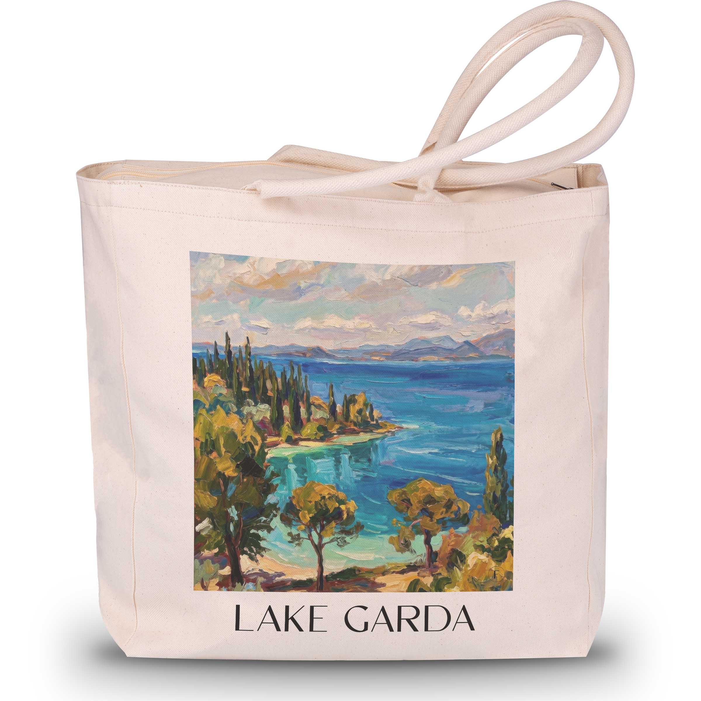 Gardasee - Italien Tote Bag - Einkaufstasche im Ölgemälde Stil