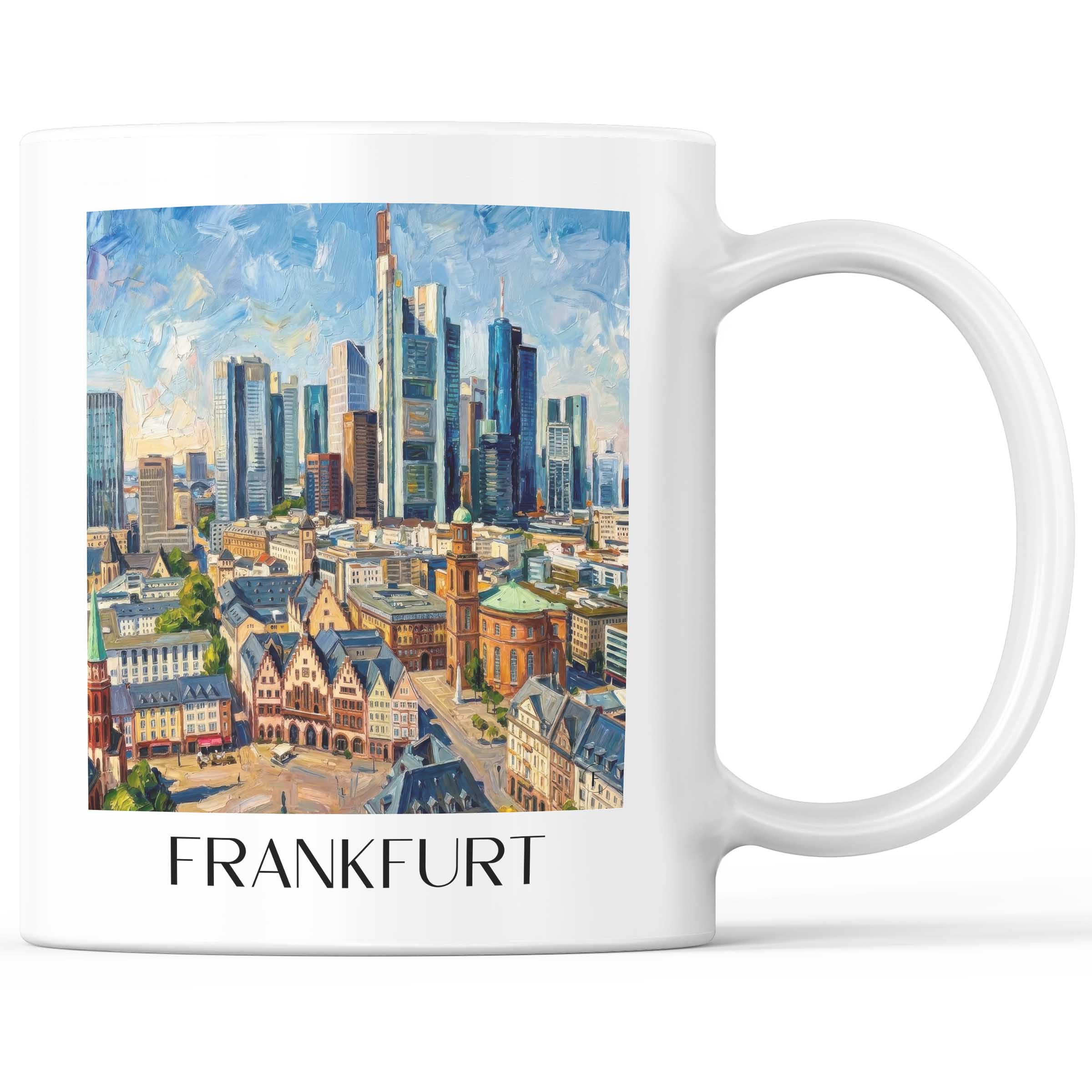 Frankfurt - Deutschland Becher - Kaffeetasse im Ölgemälde Stil
