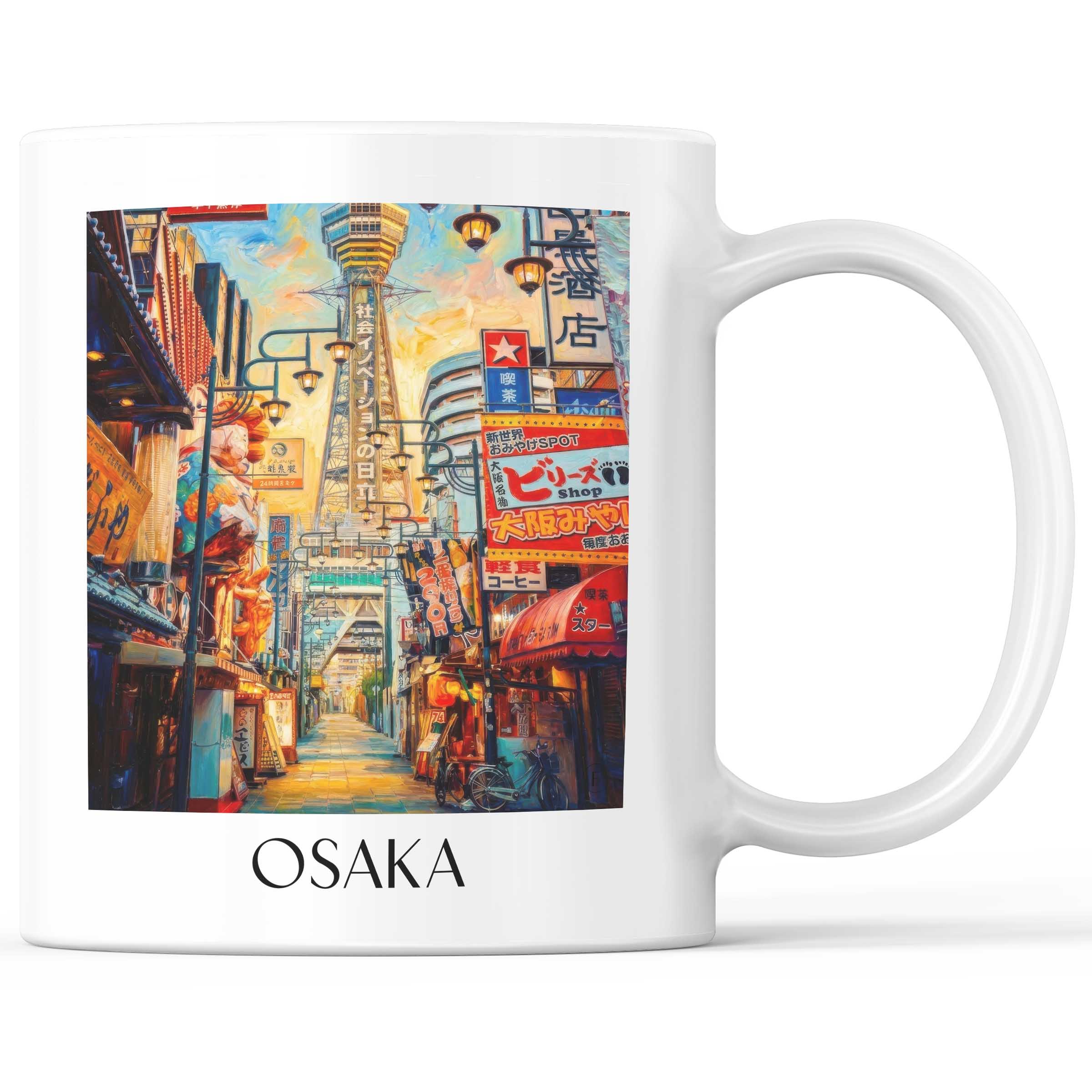 Osaka - Japan Becher - Kaffeetasse im Ölgemälde Stil