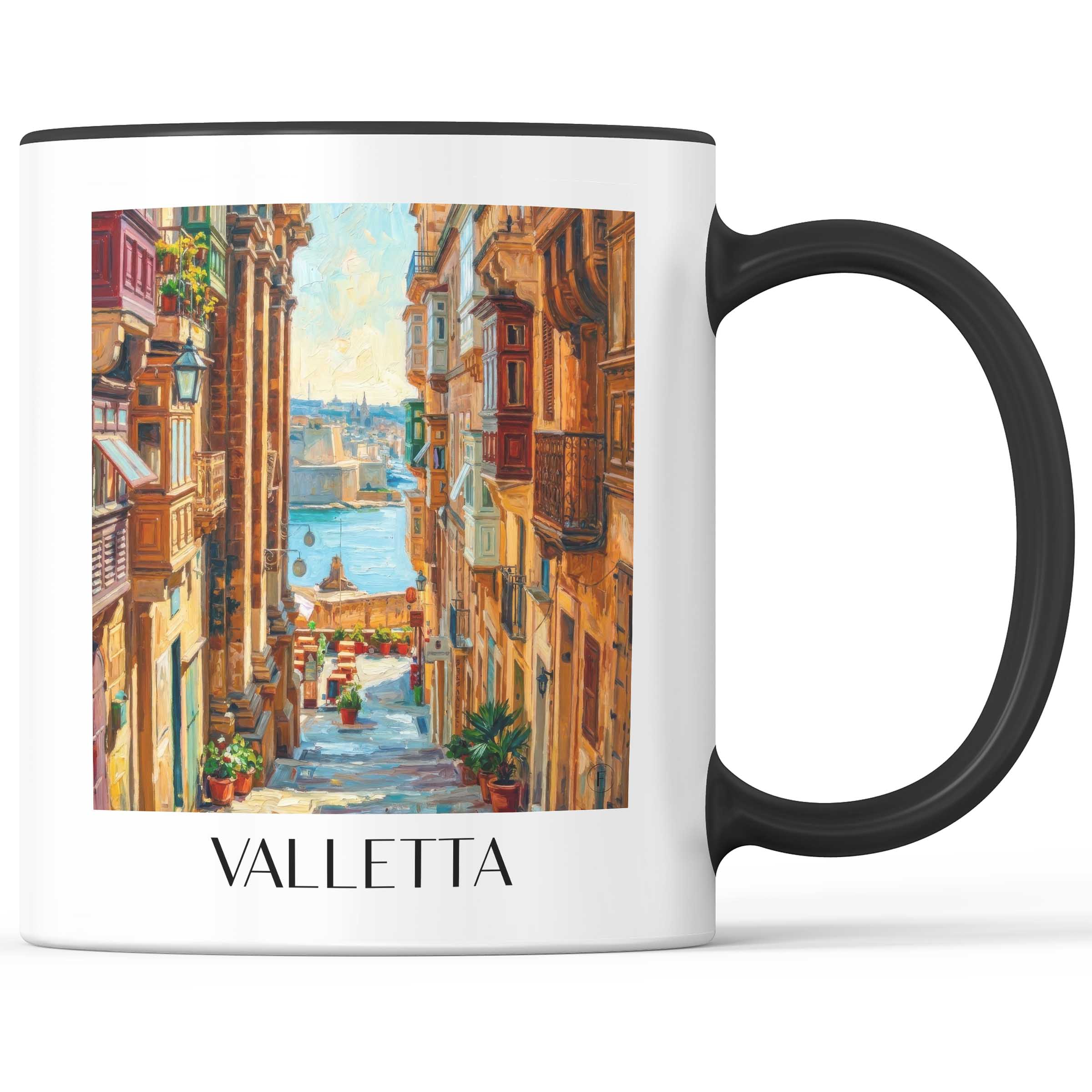 Valletta - Malta Becher - Kaffeetasse im Ölgemälde Stil