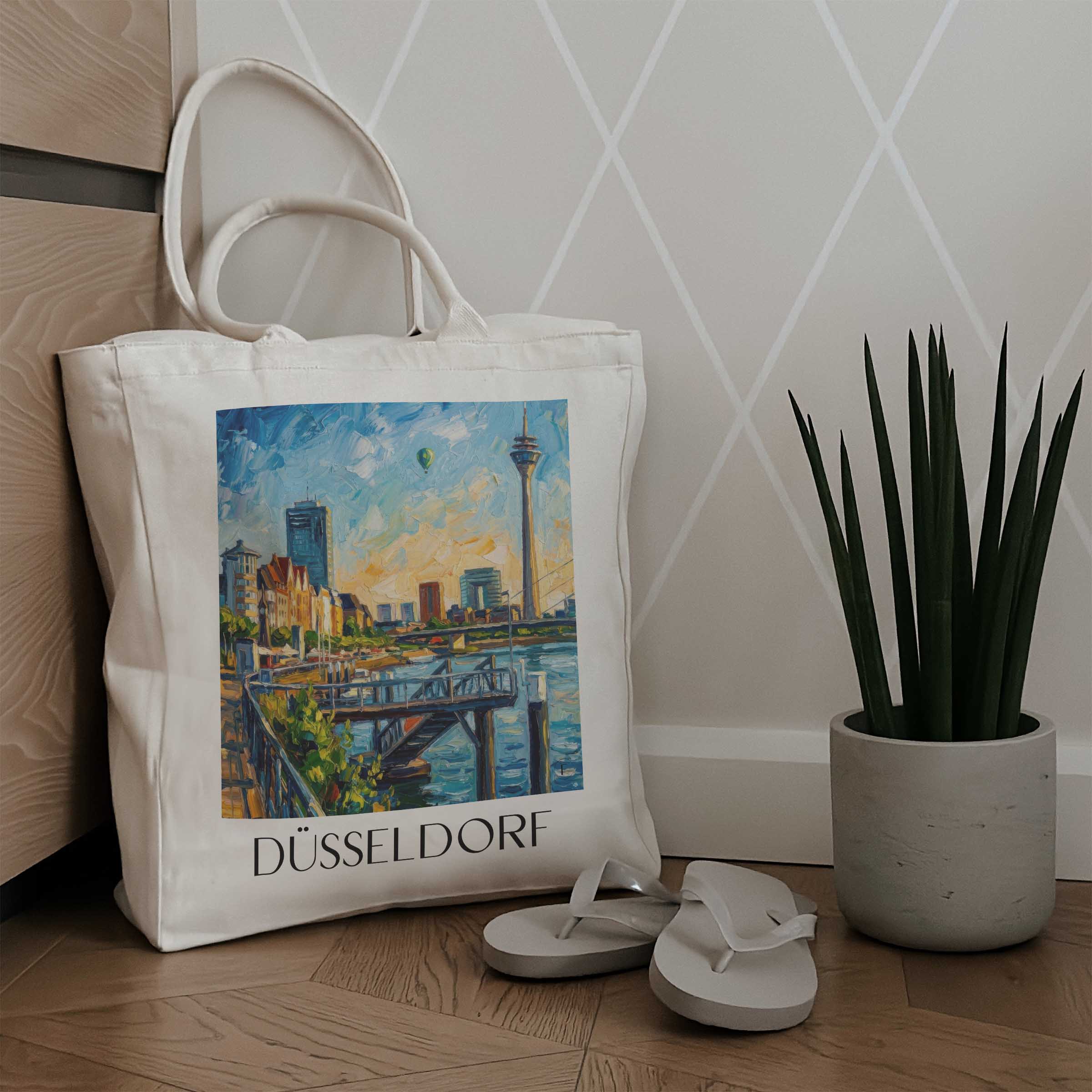 düsseldorf-deutschland-einkaufstasche-oil-painting-oelgemaelde