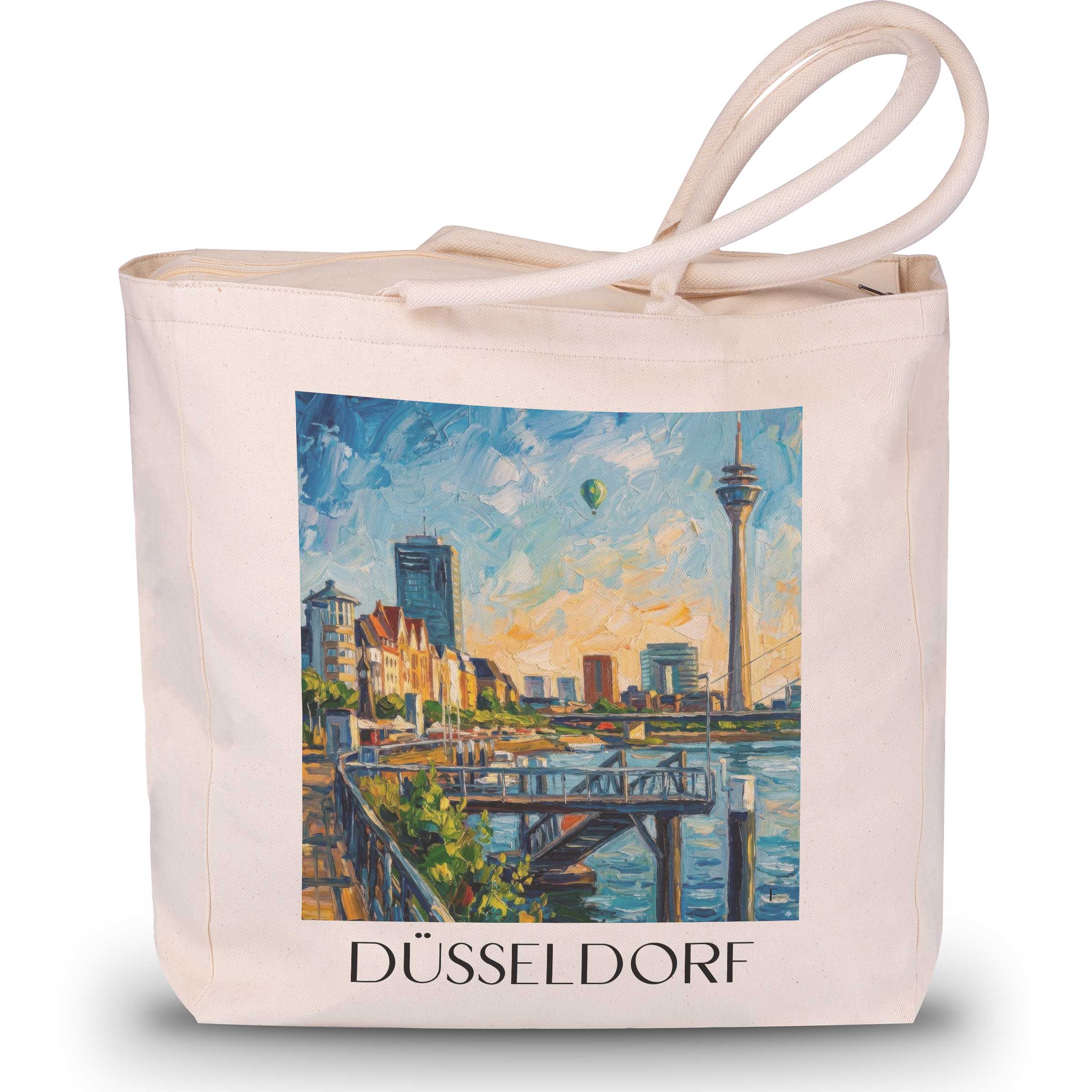 Düsseldorf - Deutschland Tote Bag - Einkaufstasche im Ölgemälde Stil