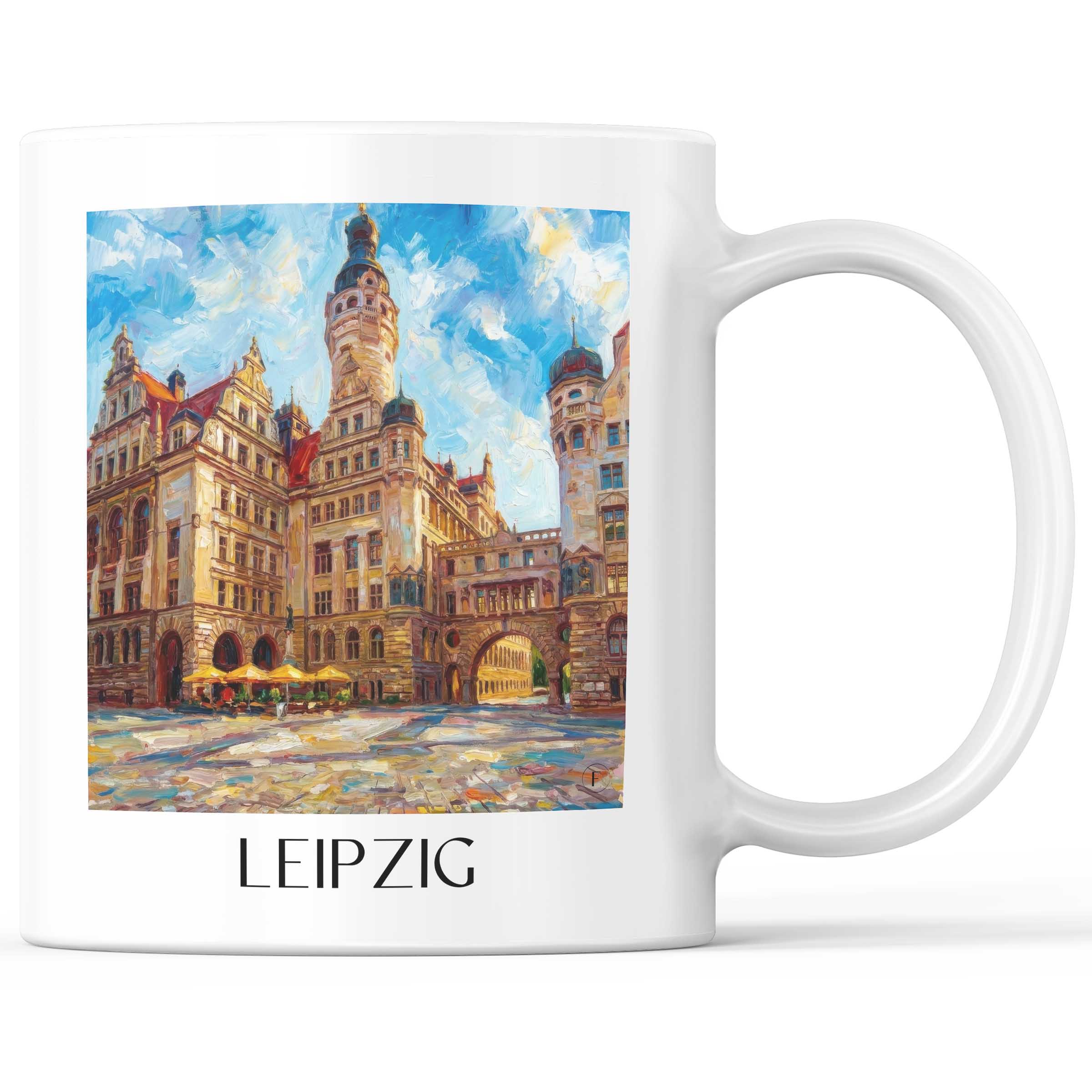 Leipzig - Deutschland Becher - Kaffeetasse im Ölgemälde Stil