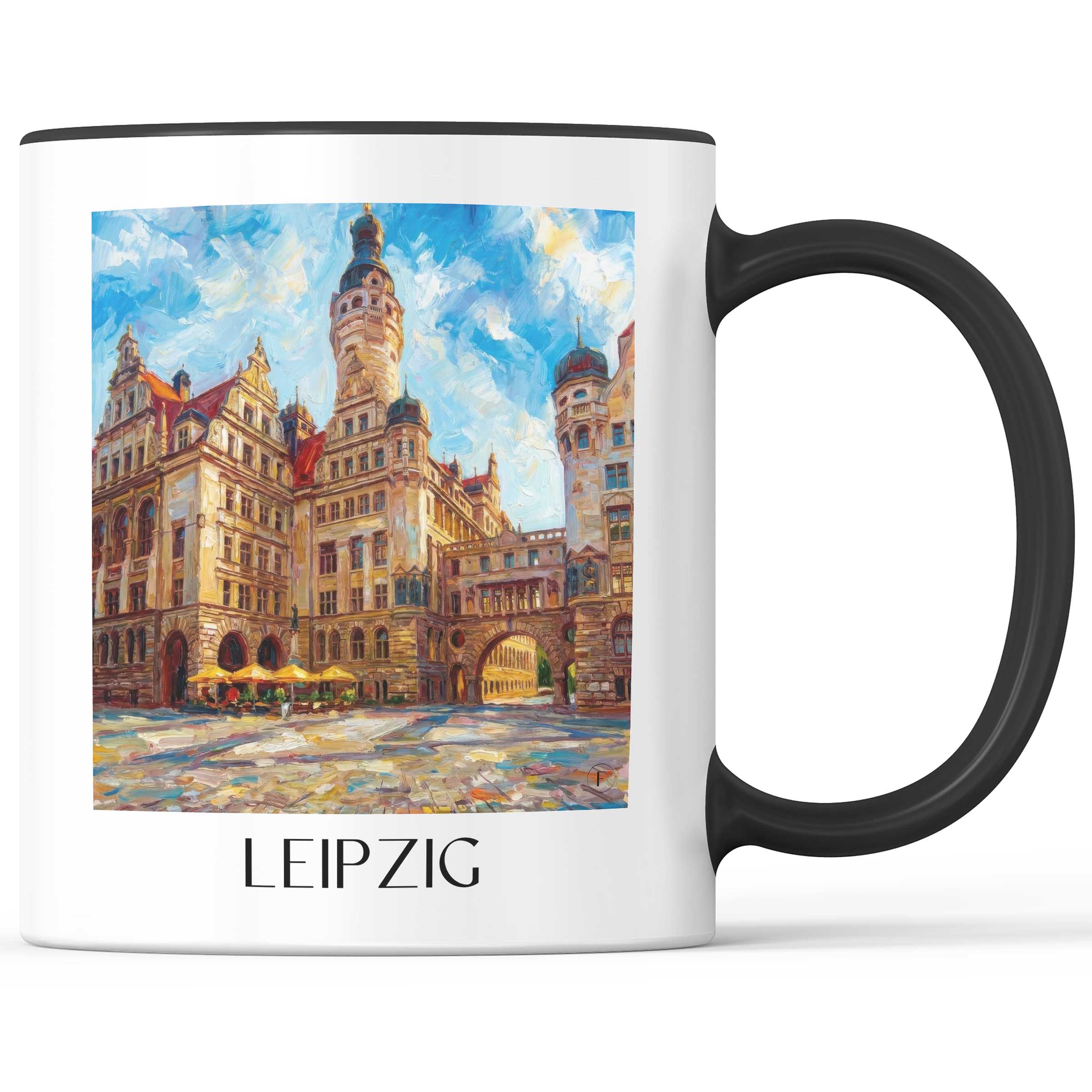 Leipzig - Deutschland Becher - Kaffeetasse im Ölgemälde Stil