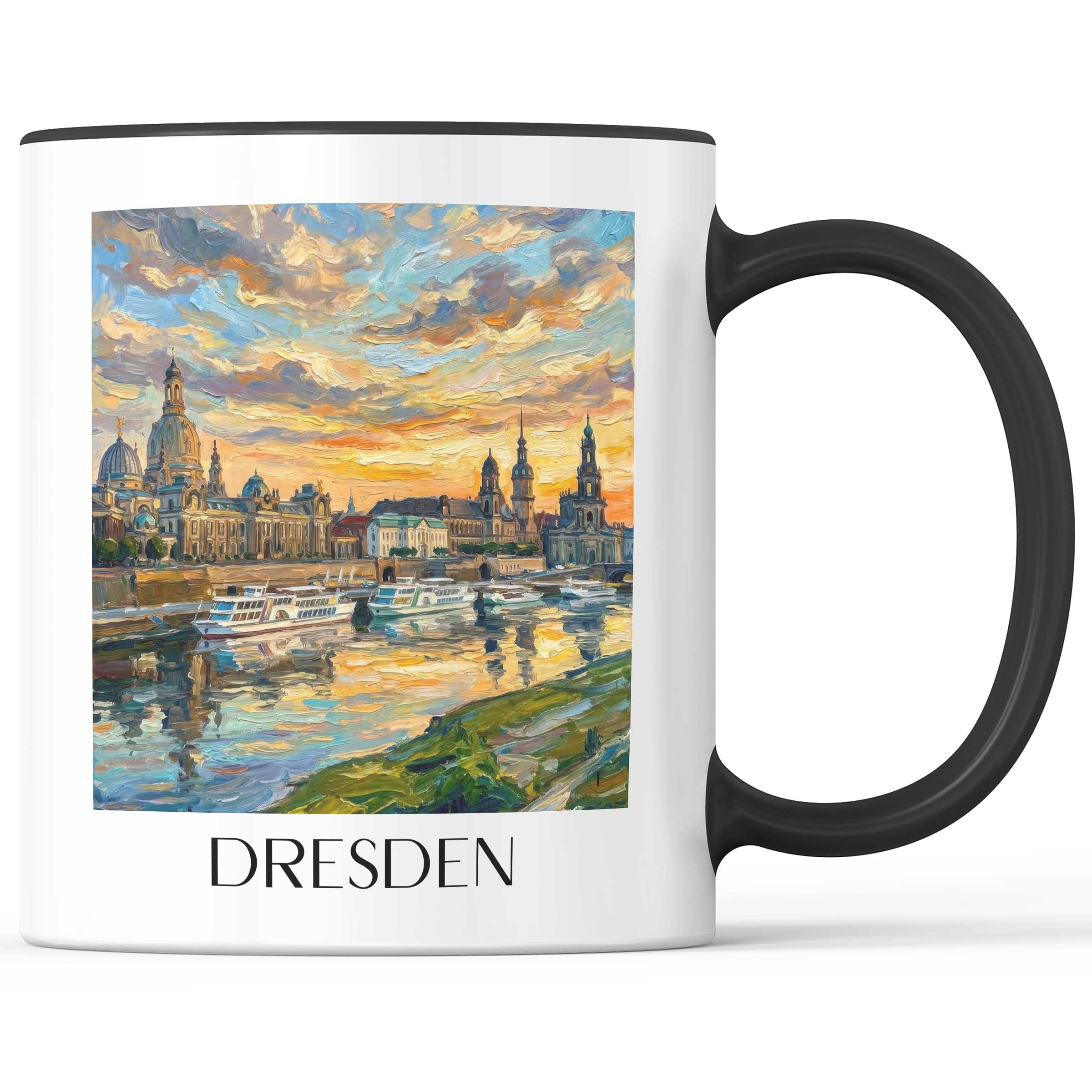 Dresden - Deutschland Becher - Kaffeetasse im Ölgemälde Stil