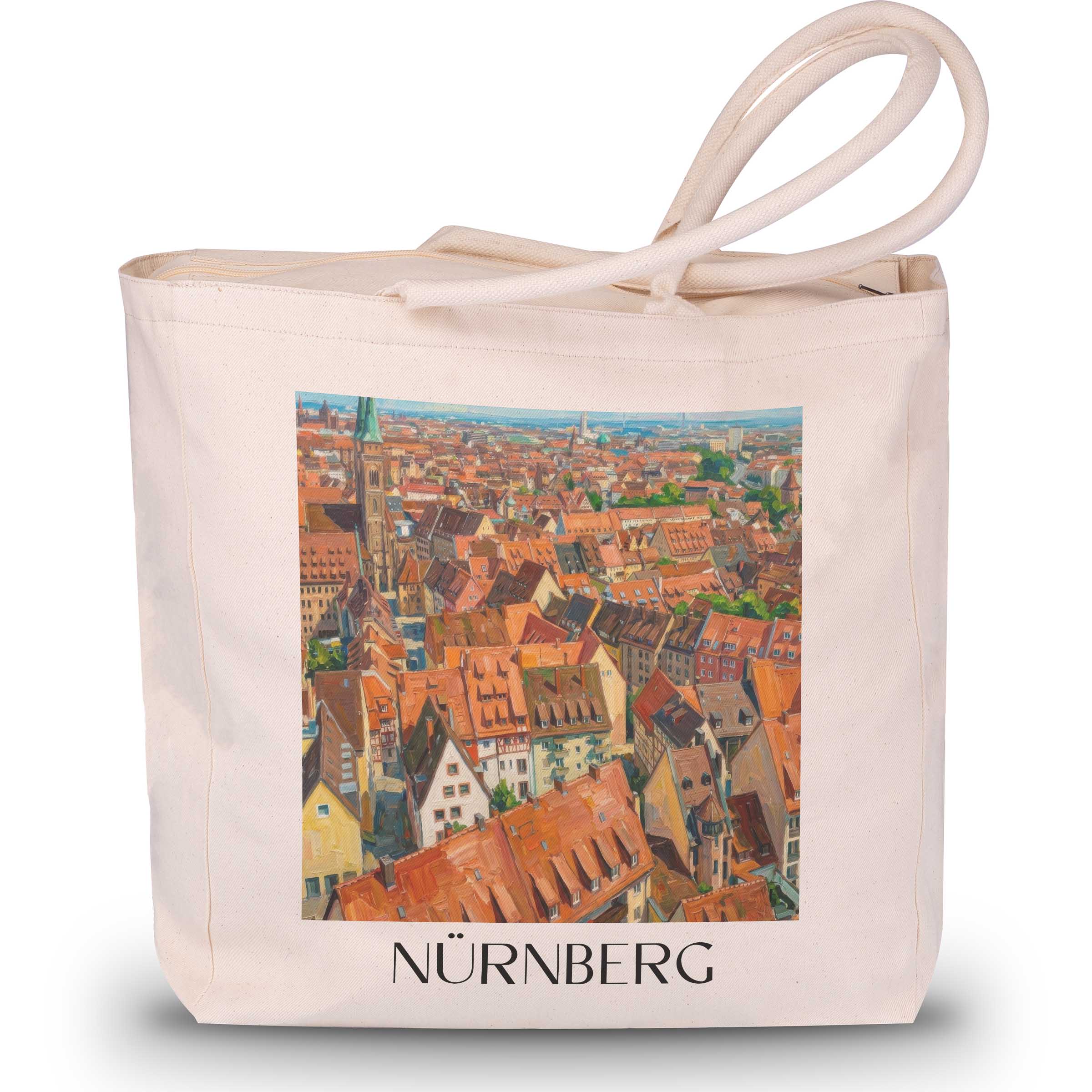 nürnberg-deutschland-einkaufstasche-oil-painting-oelgemaelde