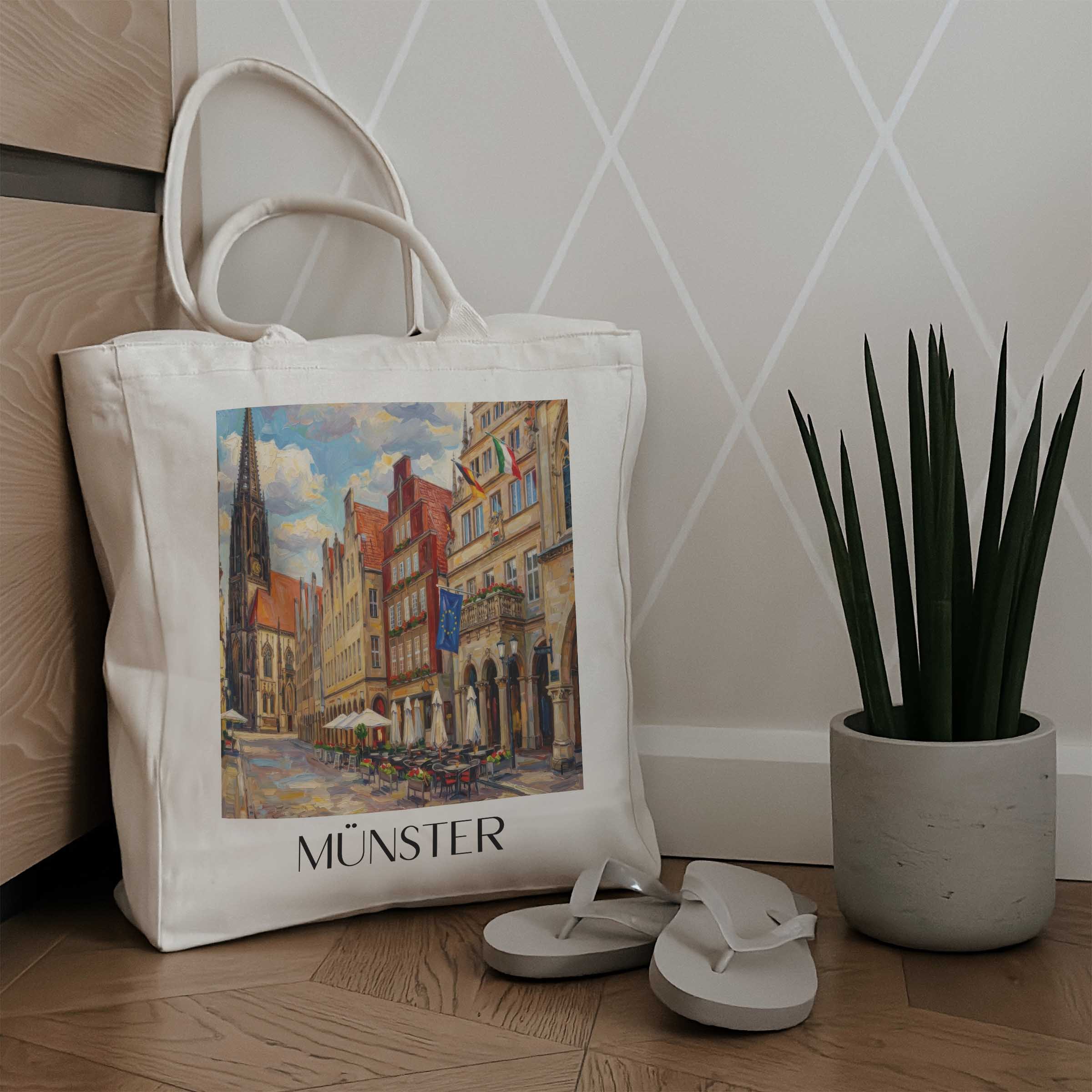 münster-deutschland-einkaufstasche-oil-painting-oelgemaelde