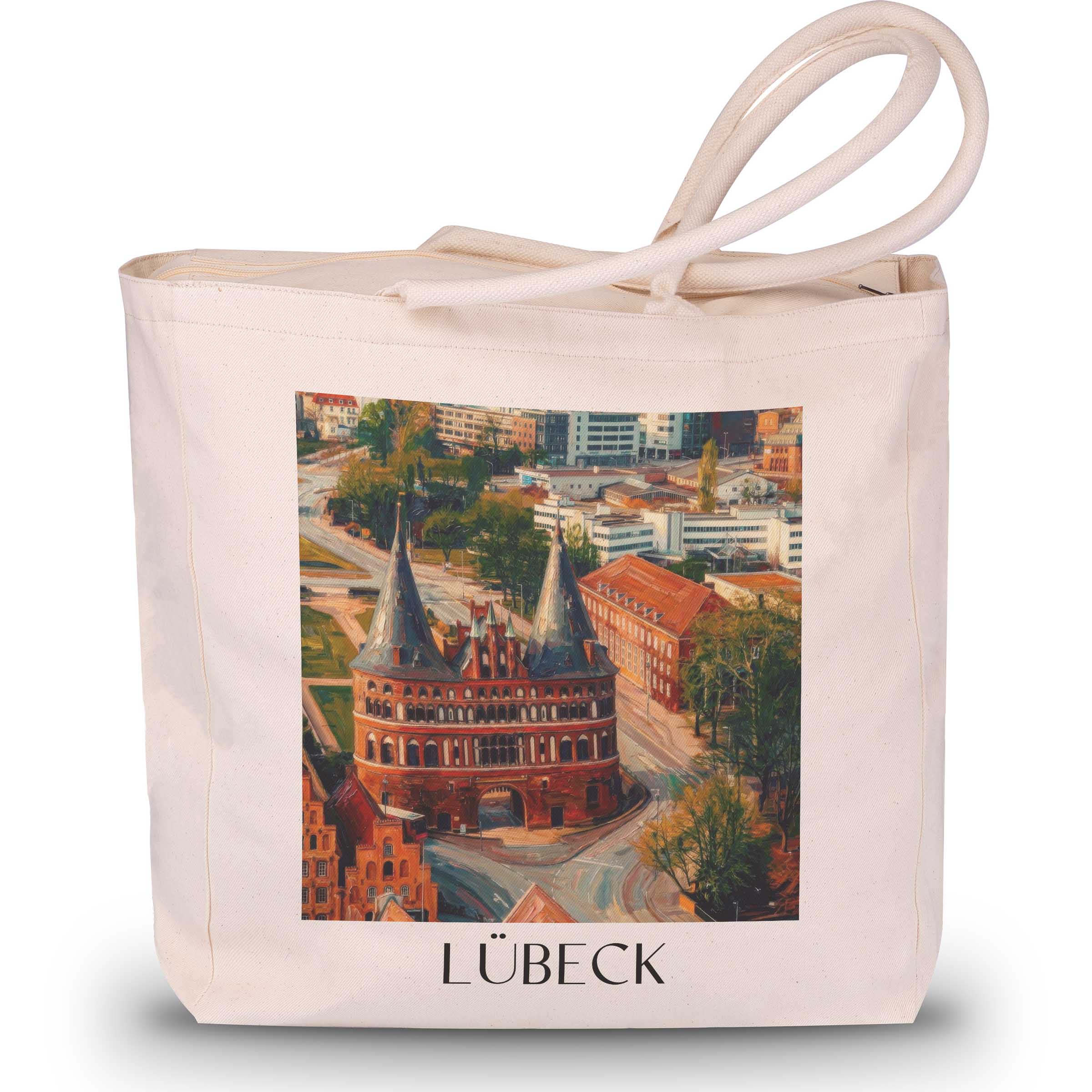 Lübeck - Deutschland Tote Bag - Einkaufstasche im Ölgemälde Stil