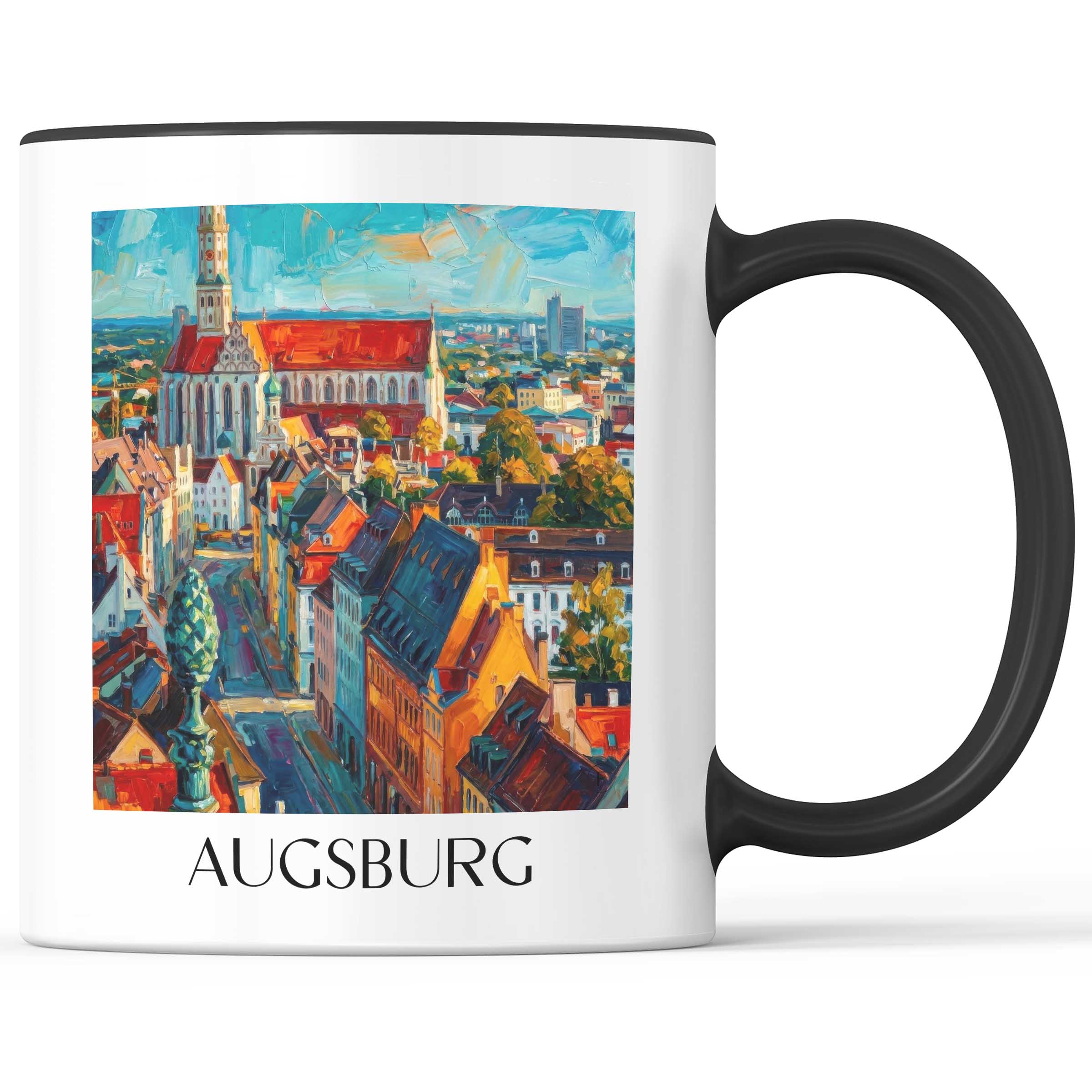 Augsburg - Deutschland Becher - Kaffeetasse im Ölgemälde Stil