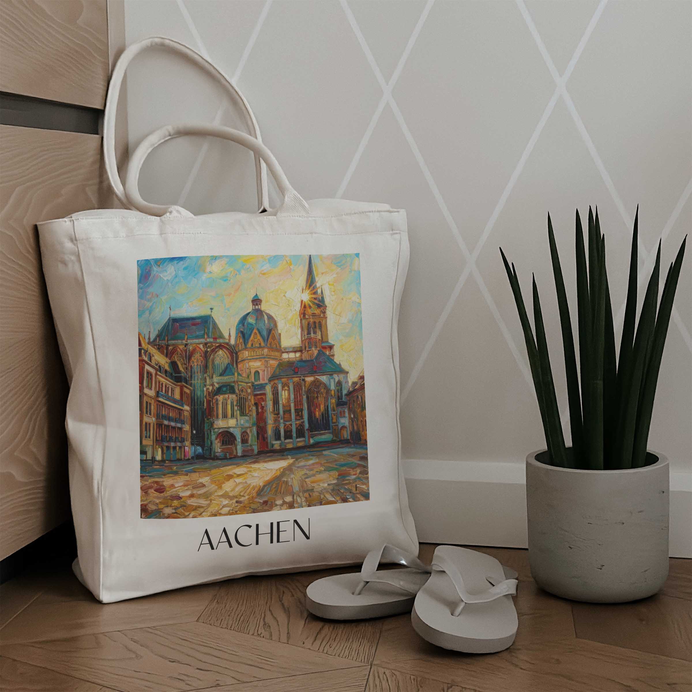 aachen-deutschland-einkaufstasche-oil-painting-oelgemaelde