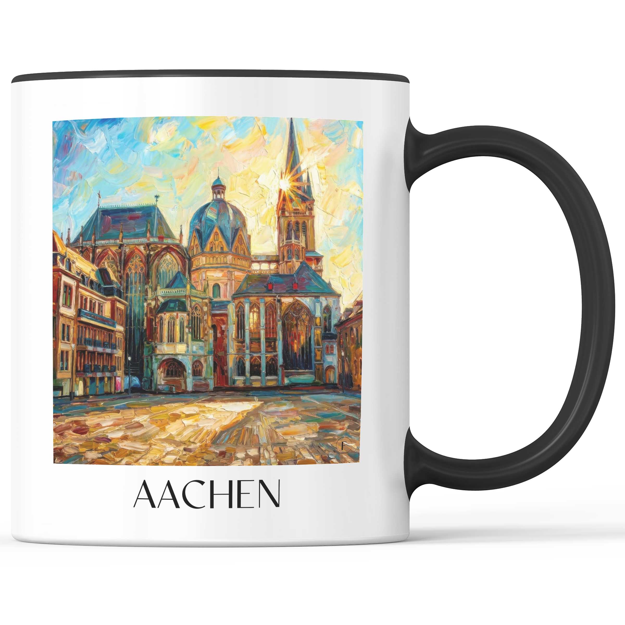 Aachen - Deutschland Becher - Kaffeetasse im Ölgemälde Stil