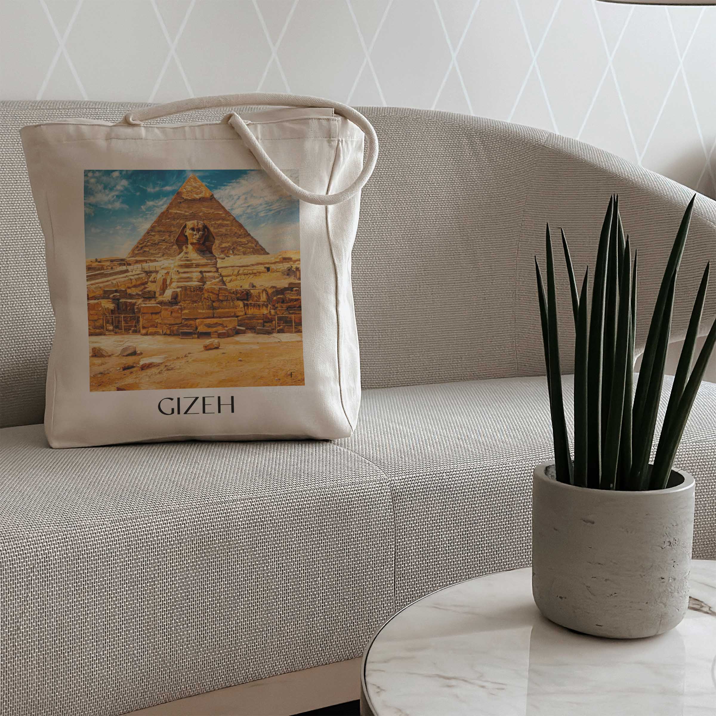 gizeh-ägypten-einkaufstasche-oil-painting-oelgemaelde