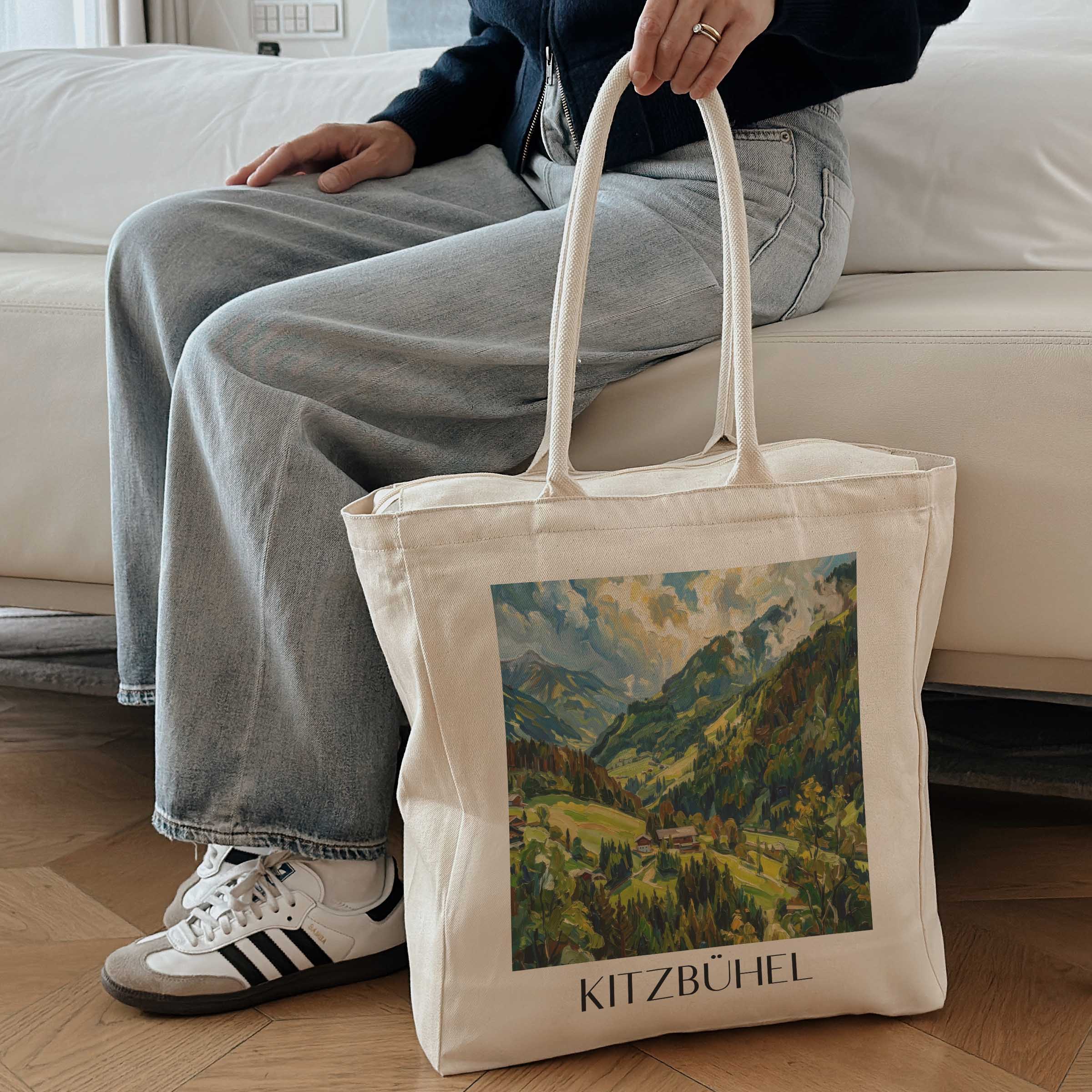 kitzbühel-österreich-einkaufstasche-oil-painting-oelgemaelde