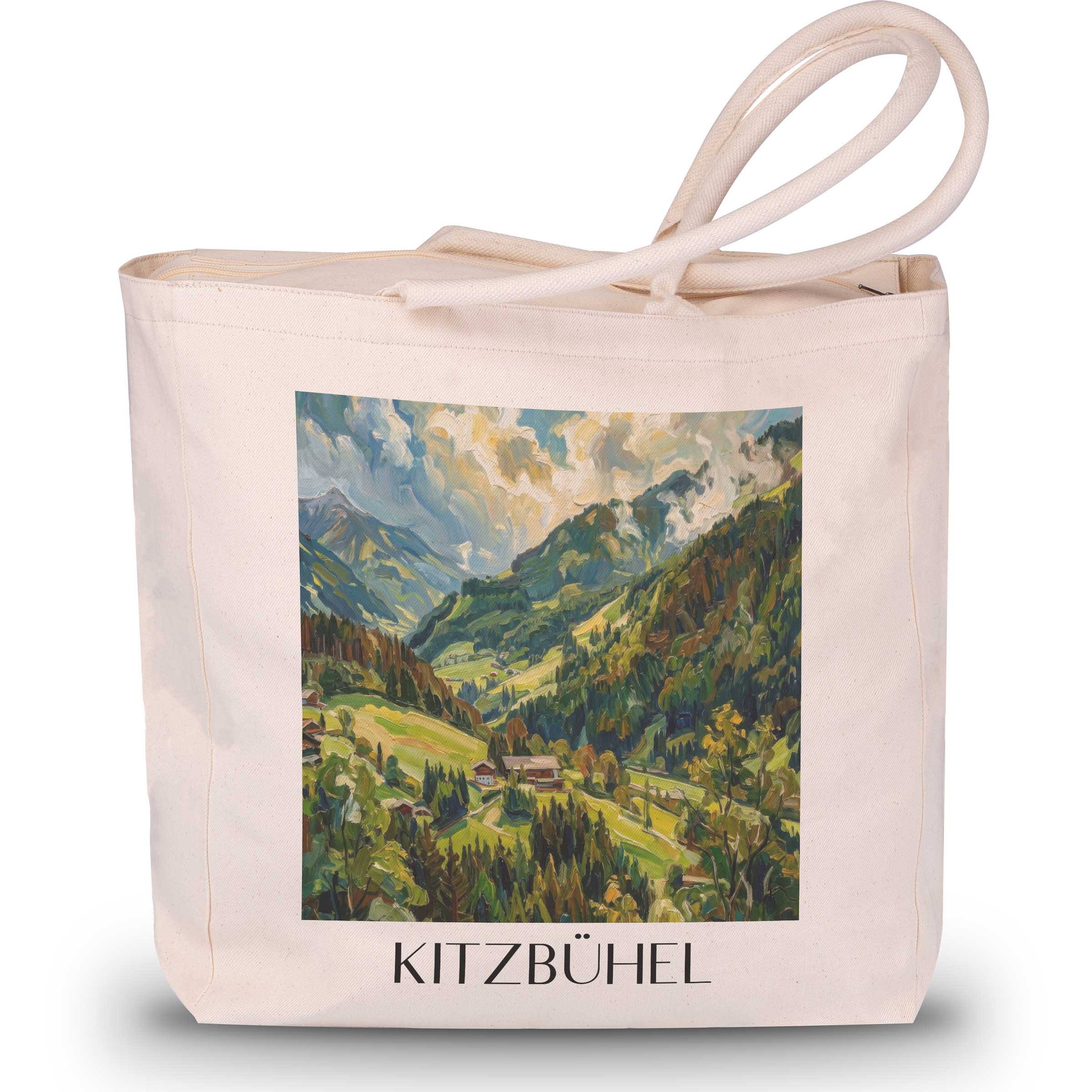Kitzbühel - Österreich Tote Bag - Einkaufstasche im Ölgemälde Stil