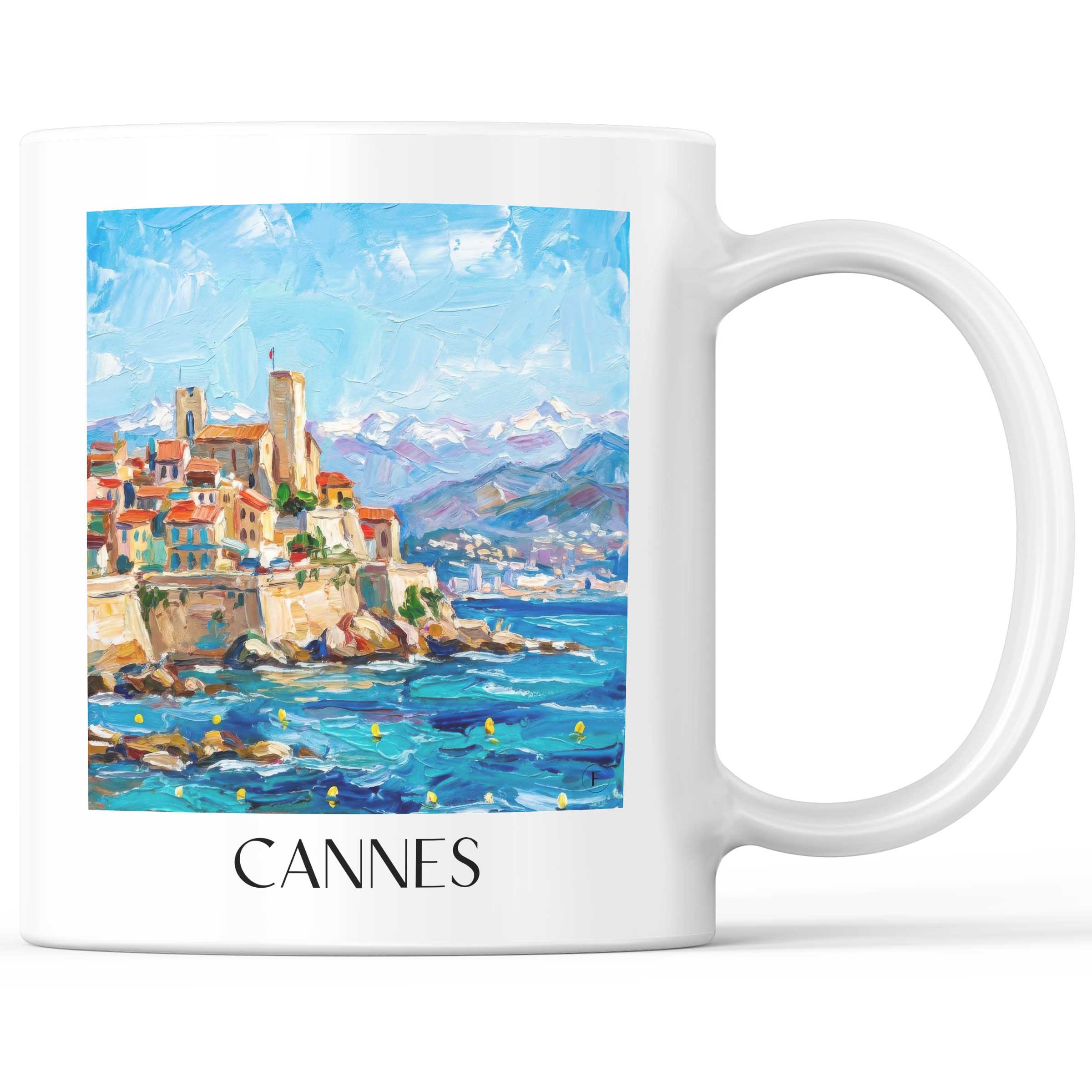 Antibes - Frankreich Becher - Kaffeetasse im Ölgemälde Stil