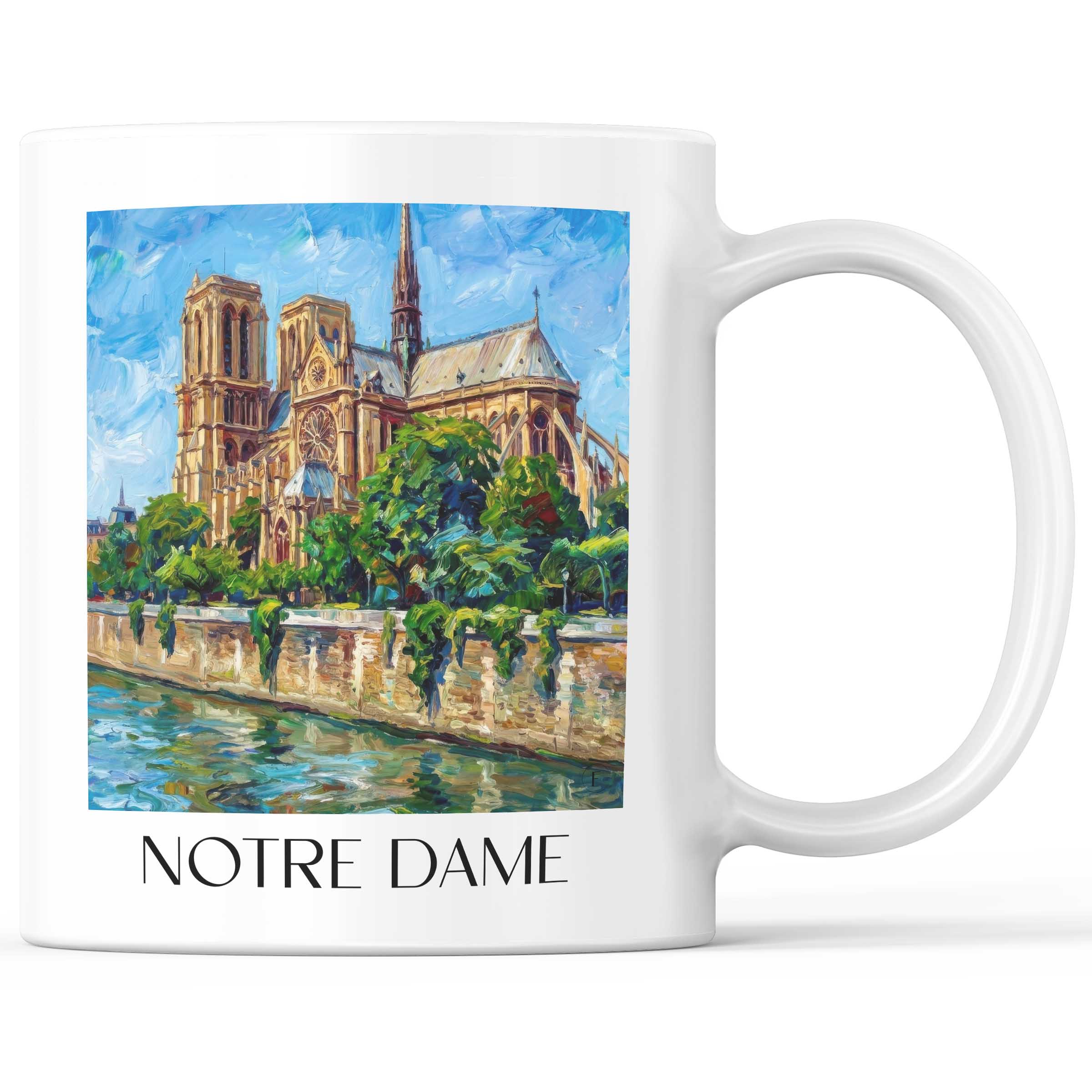 Notre Dame - Frankreich Becher - Kaffeetasse im Ölgemälde Stil