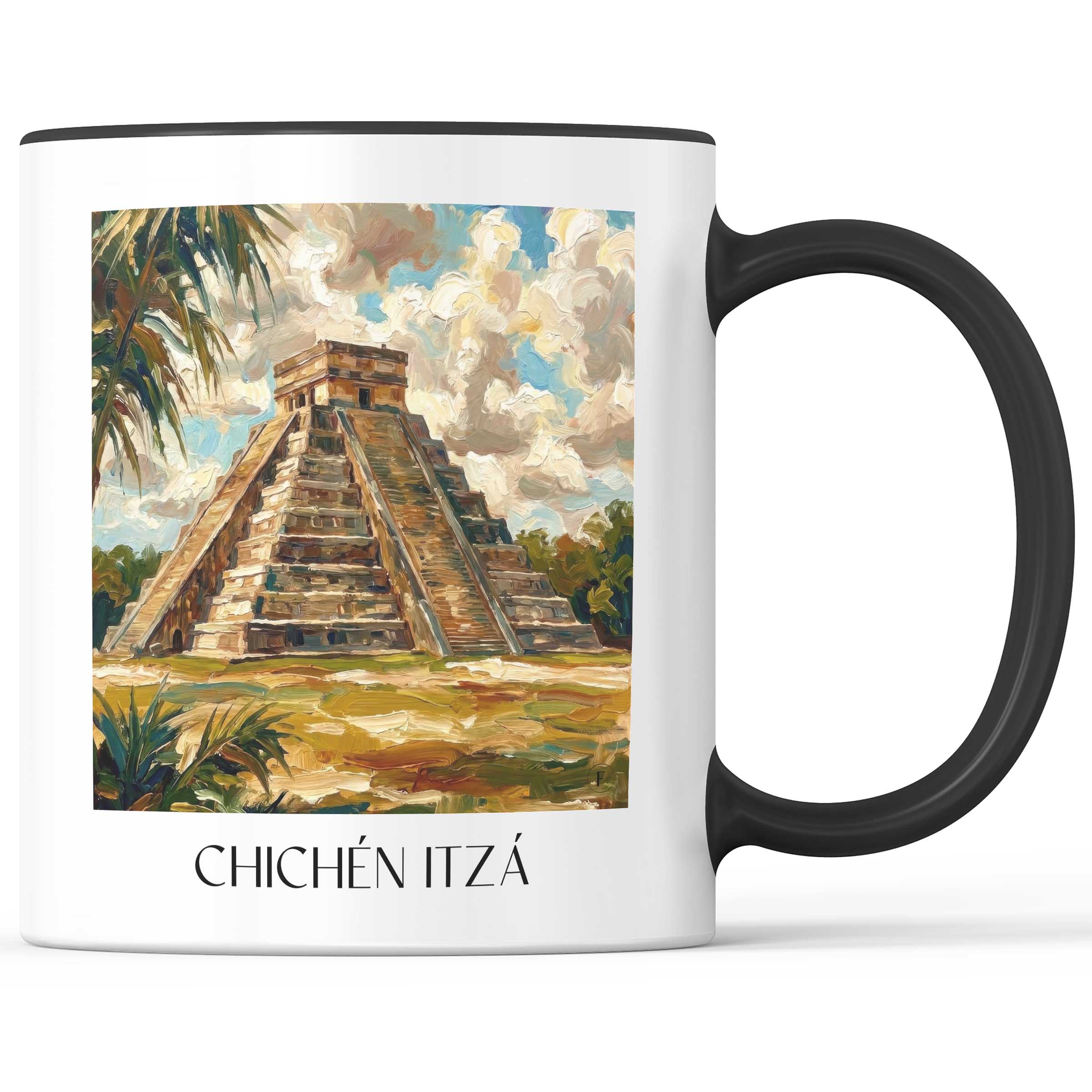chichén-itzá-mexiko-kaffeebecher-oil-painting-oelgemaelde
