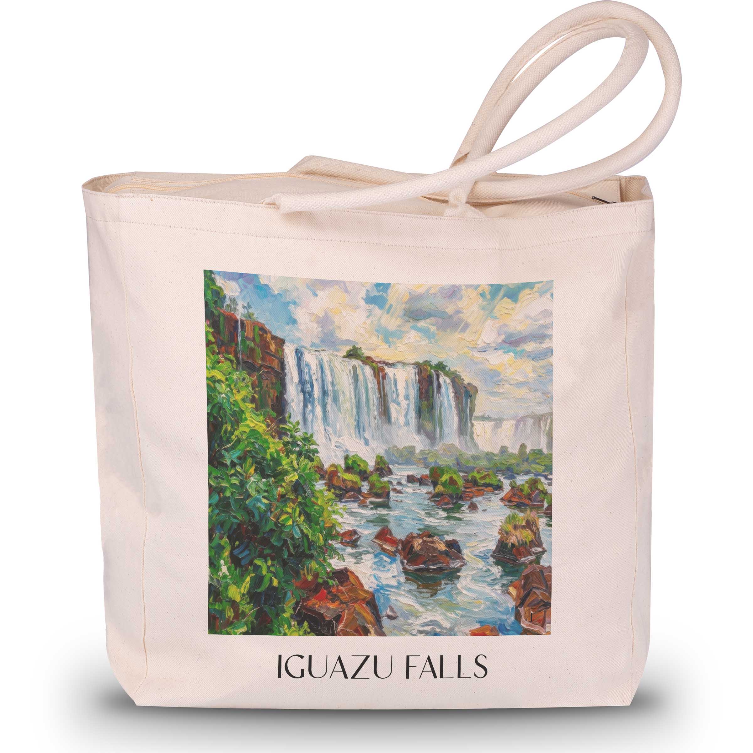 Iguazú Wasserfälle - Südamerika Tote Bag - Einkaufstasche im Ölgemälde Stil