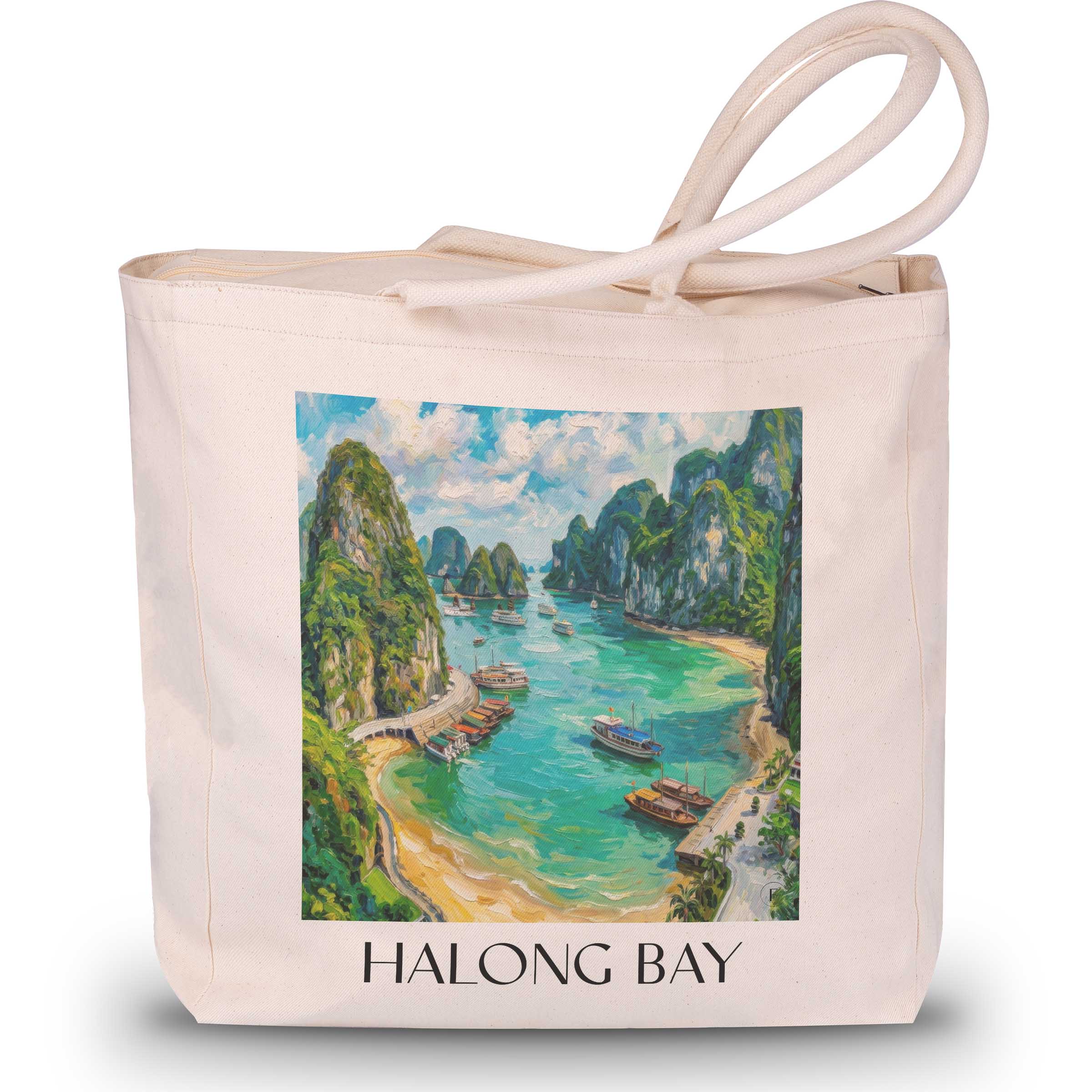 Halong Bay - Vietnam Tote Bag - Einkaufstasche im Ölgemälde Stil