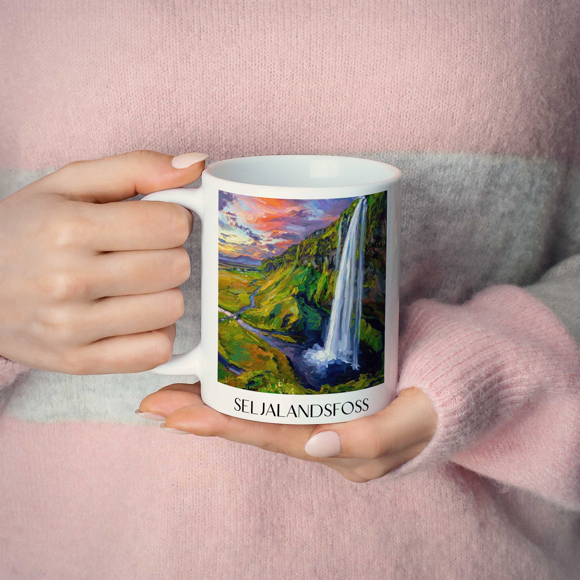 seljalandsfoss-island-kaffeebecher-oil-painting-oelgemaelde