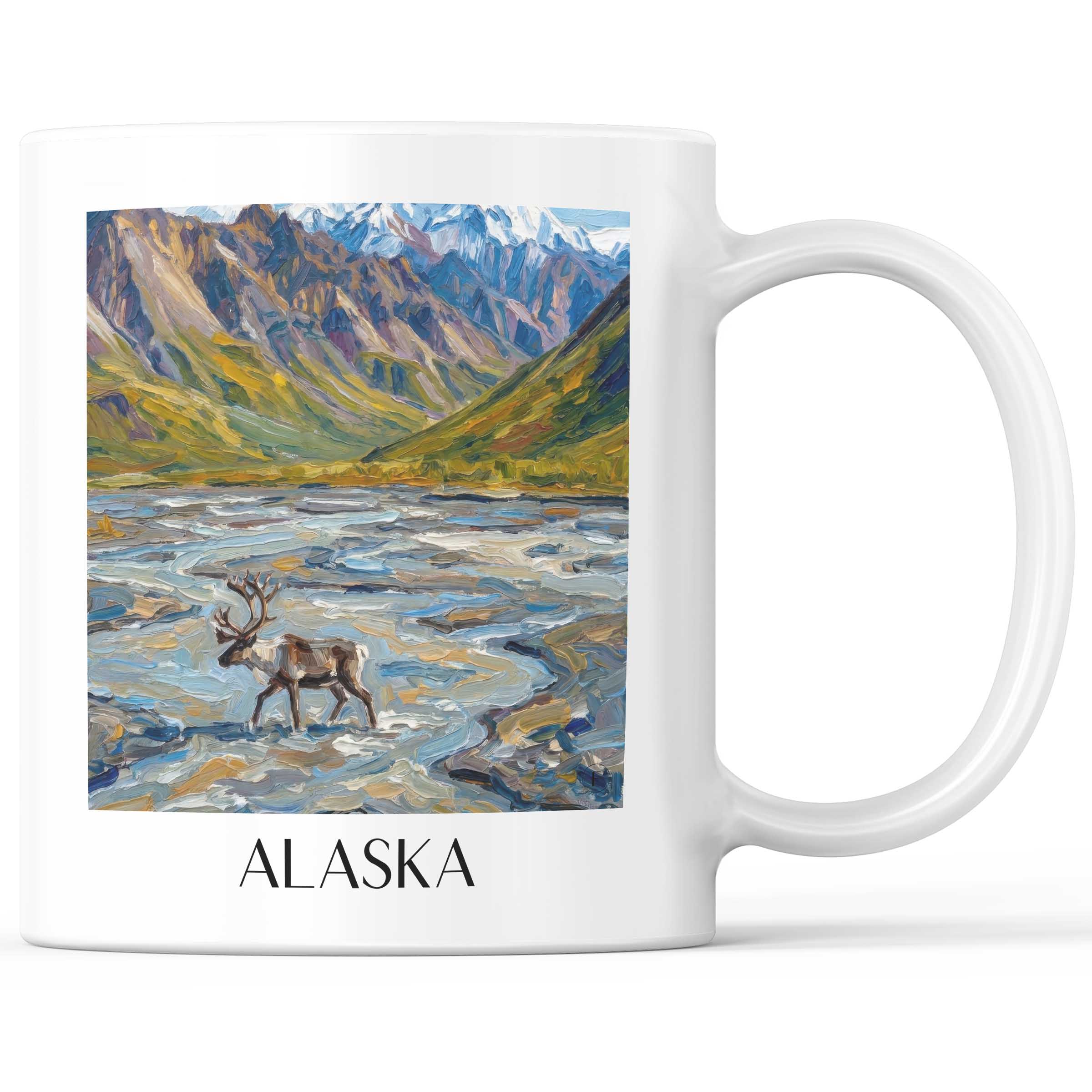 Alaska - Vereinigte Staaten von Amerika Becher - Kaffeetasse im Ölgemälde Stil