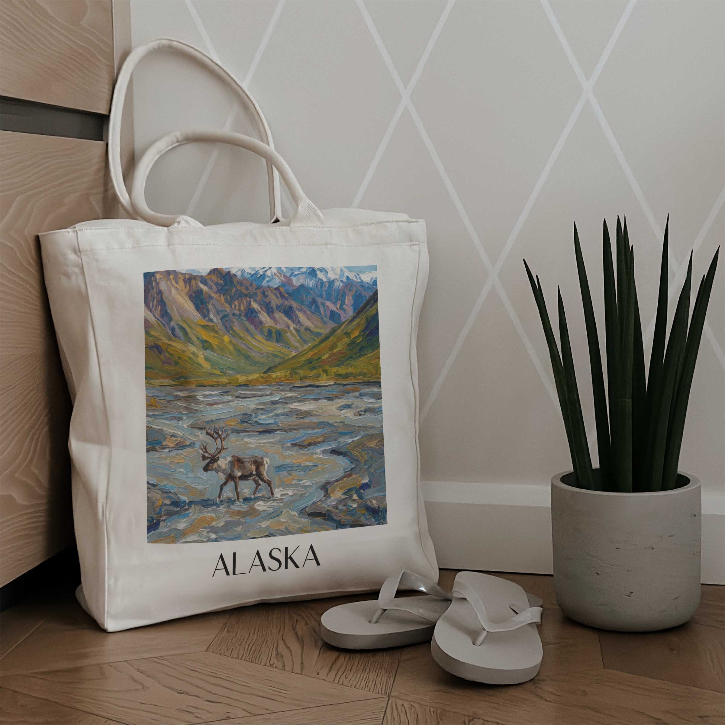 alaska-vereinigte-staaten-von-amerika-einkaufstasche-oil-painting-oelgemaelde