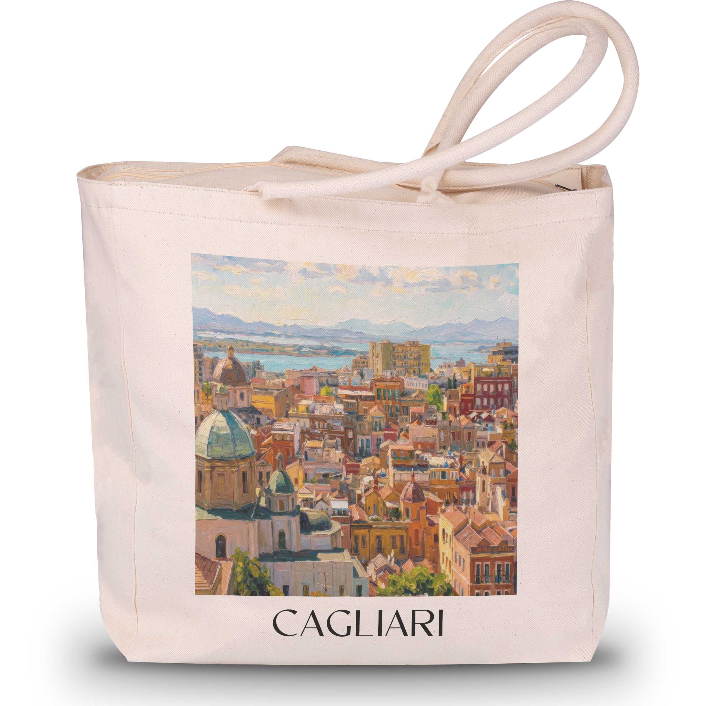Cagliari - Italien Tote Bag - Einkaufstasche im Ölgemälde Stil