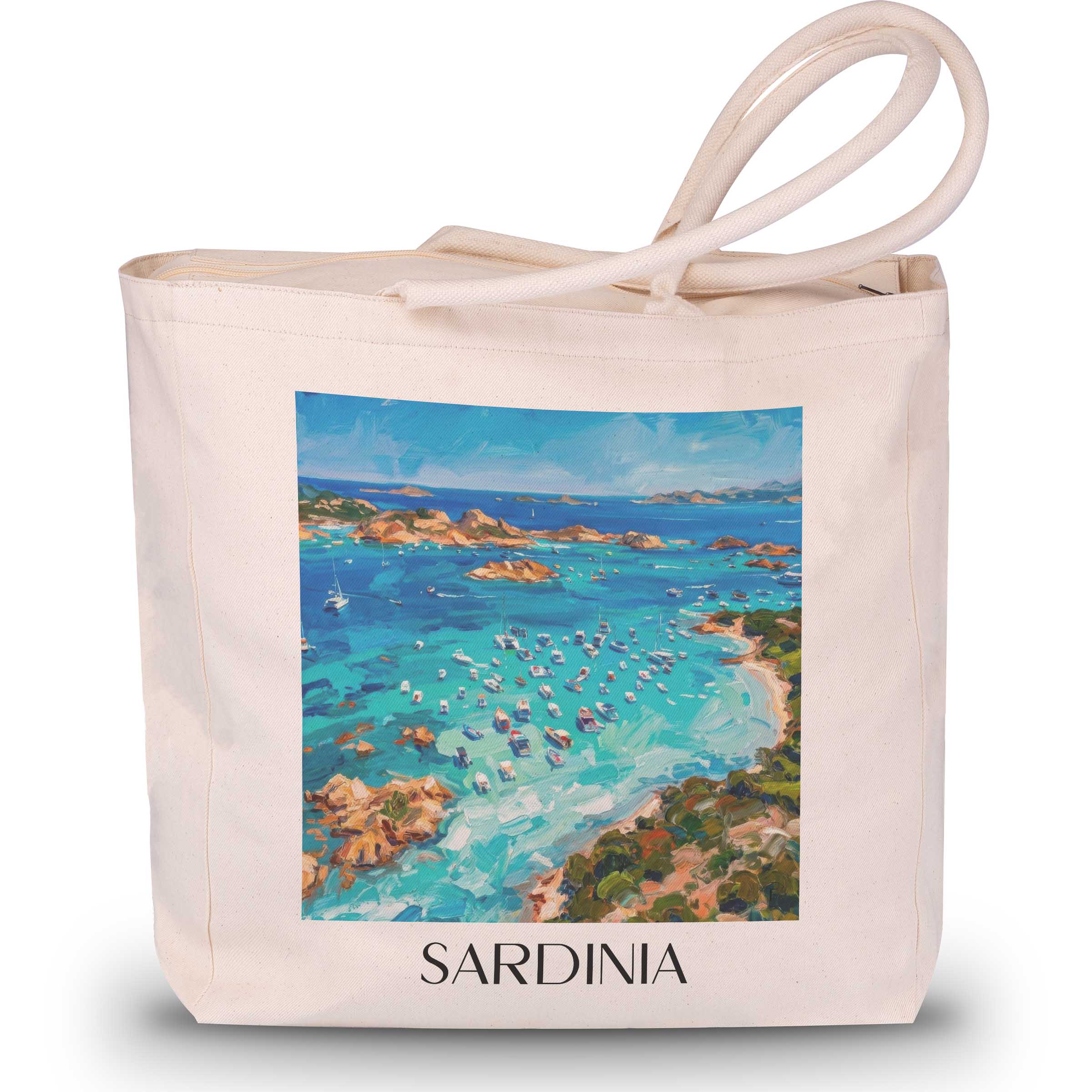 Sardinien - Italien Tote Bag - Einkaufstasche im Ölgemälde Stil
