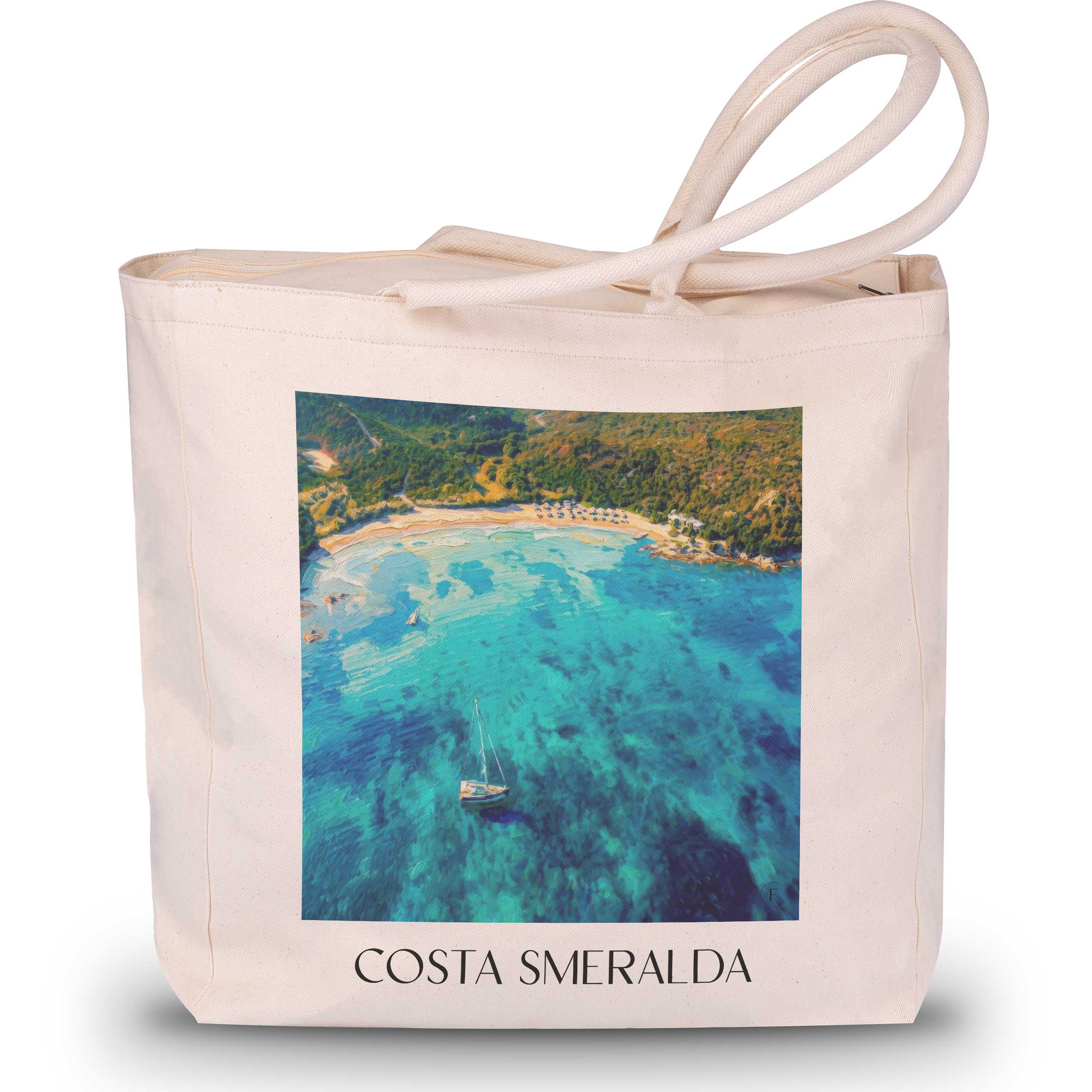 Costa Smeralda - Italien Tote Bag - Einkaufstasche im Ölgemälde Stil