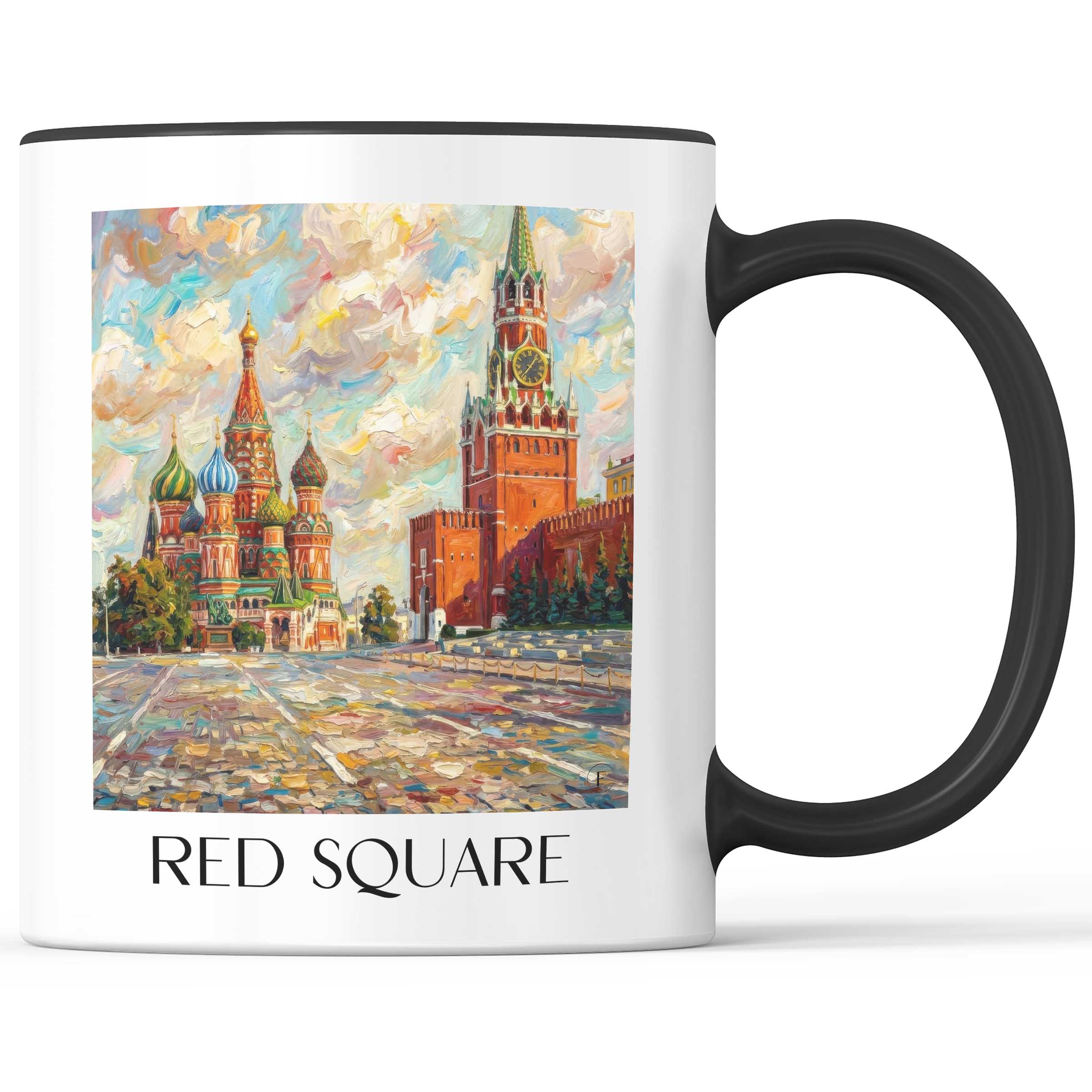 Roter Platz, Kremel - Russland Becher - Kaffeetasse im Ölgemälde Stil