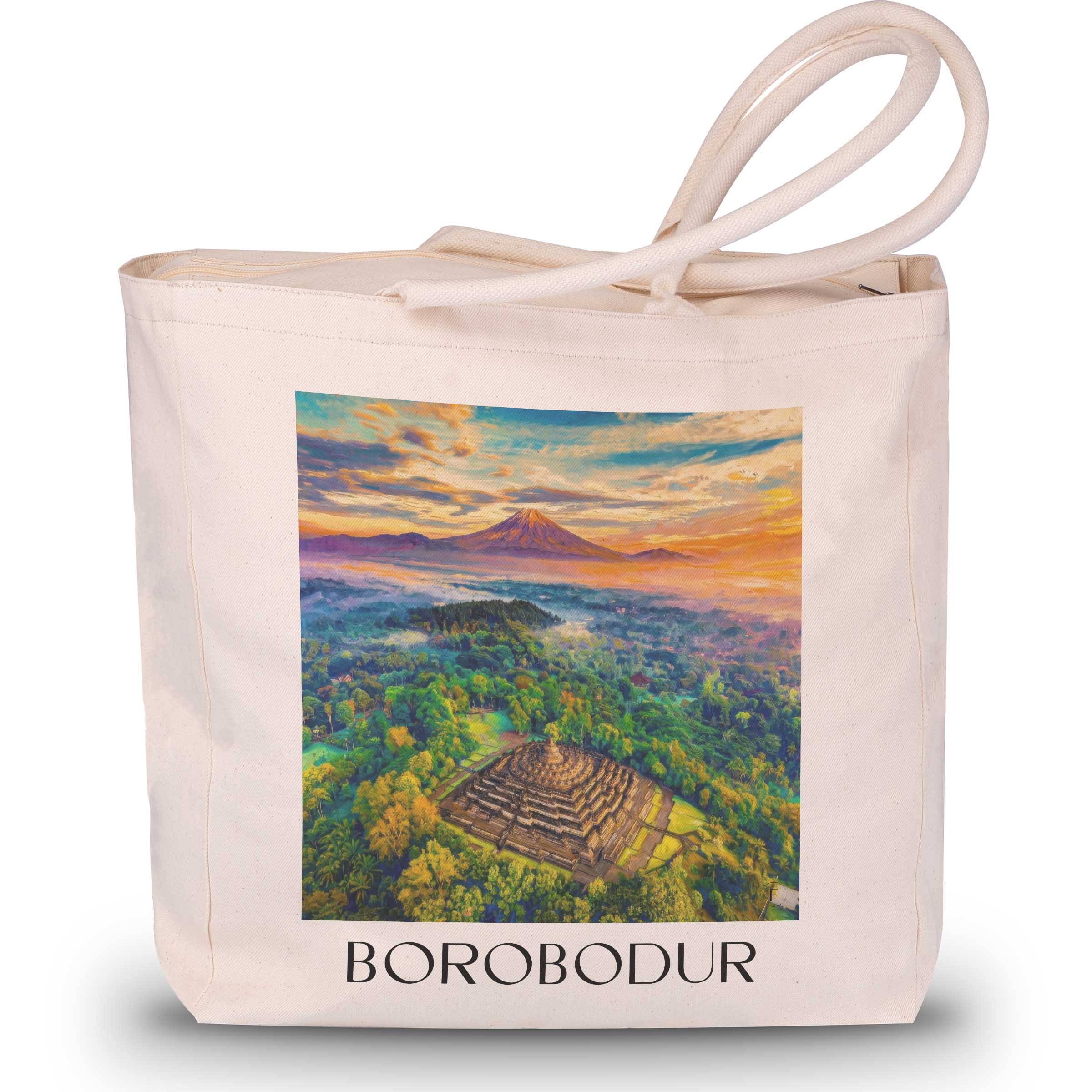borobodur-indonesien-einkaufstasche-oil-painting-oelgemaelde